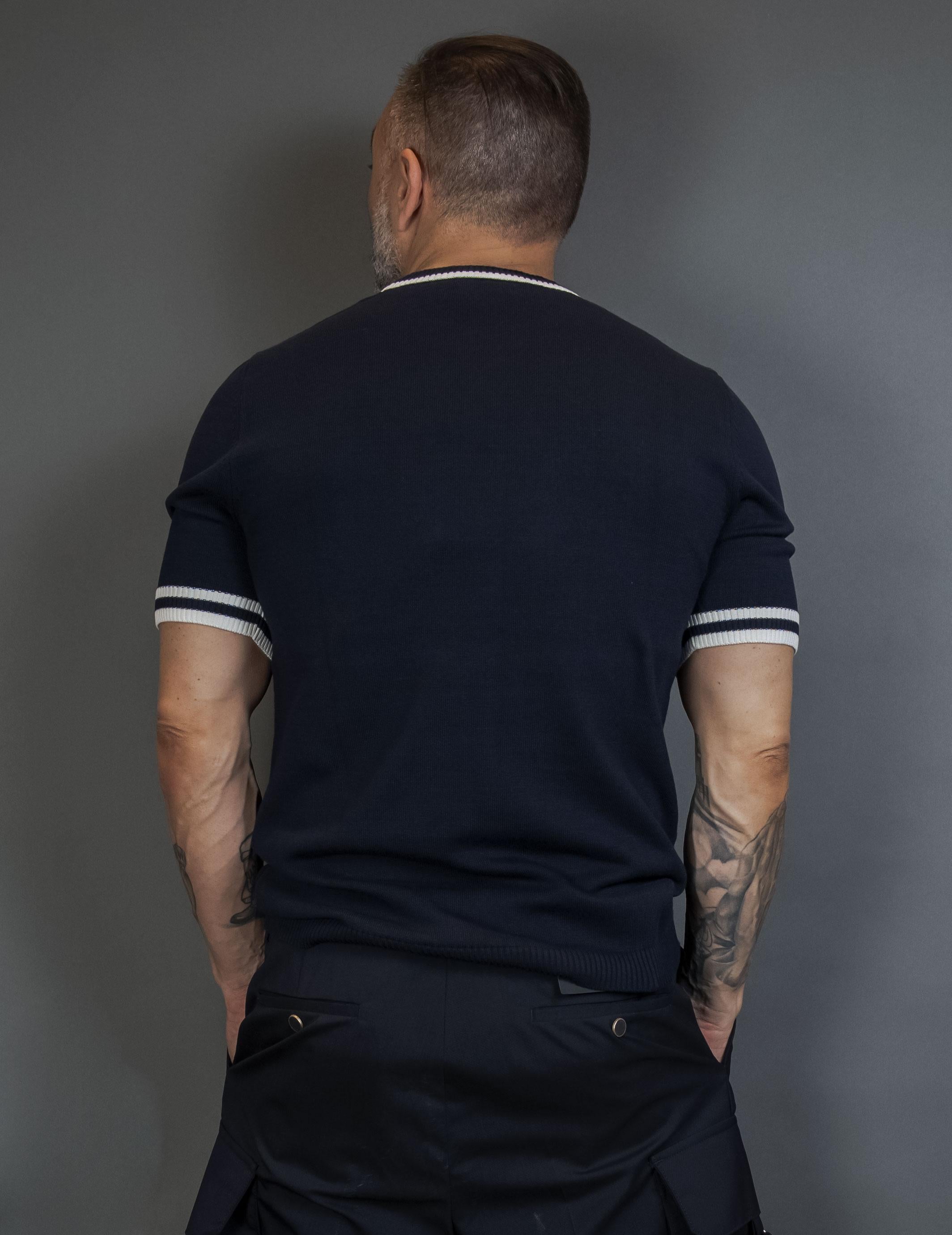 T-shirt Scaglione uomo UPC030 tipping blu UPC030 017 NAVY MILK SCAGLIONE 