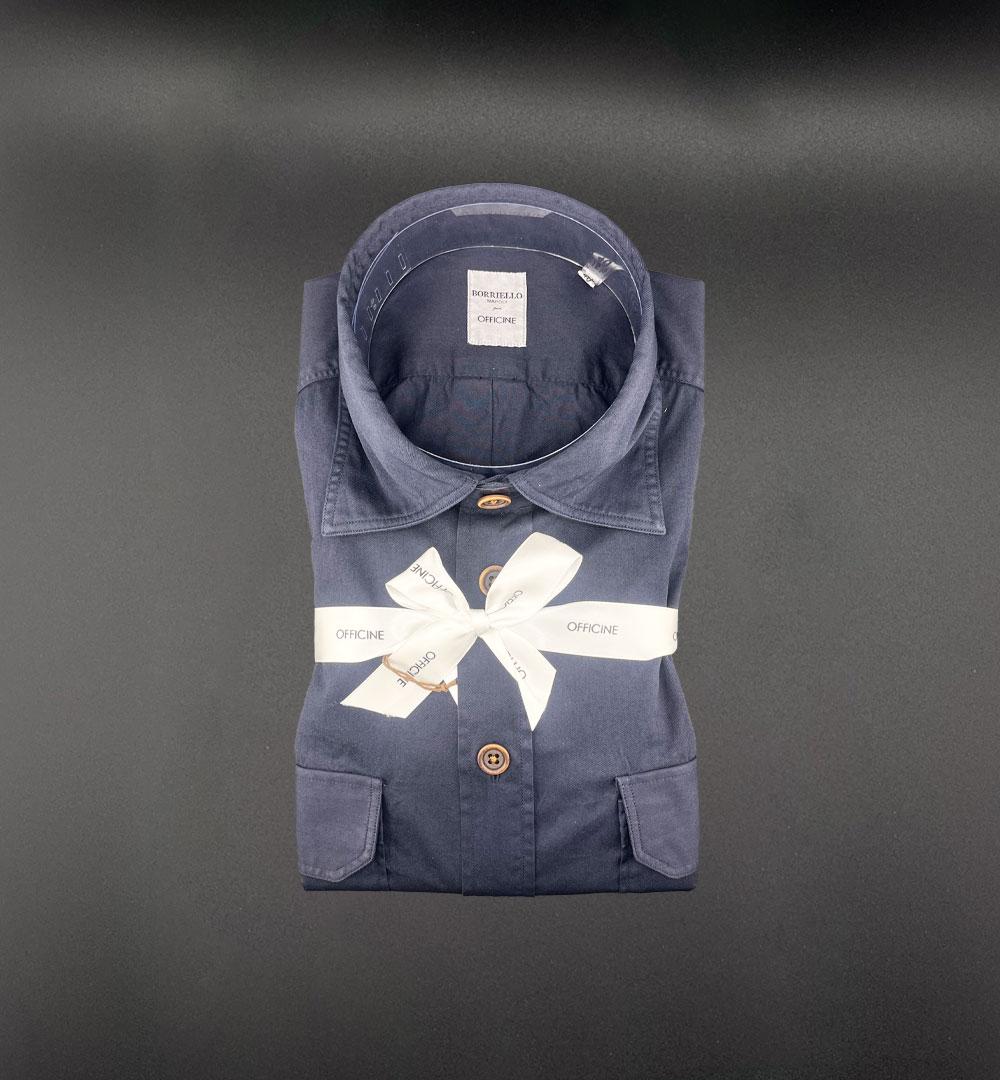 Camicia Borriello x Officine uomo 020028 blu 020028 13 BLU BORRIELLO 