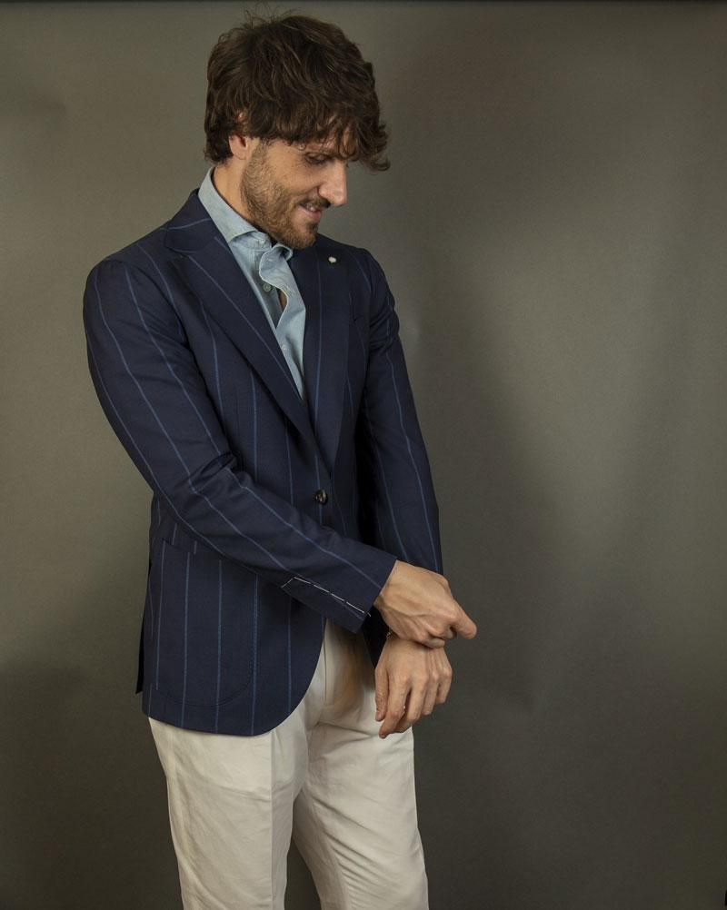 Giacca Luigi Bianchi uomo 2611 blu 2611 53359 4 GESSATO LUIGI BIANCHI MANTOVA 