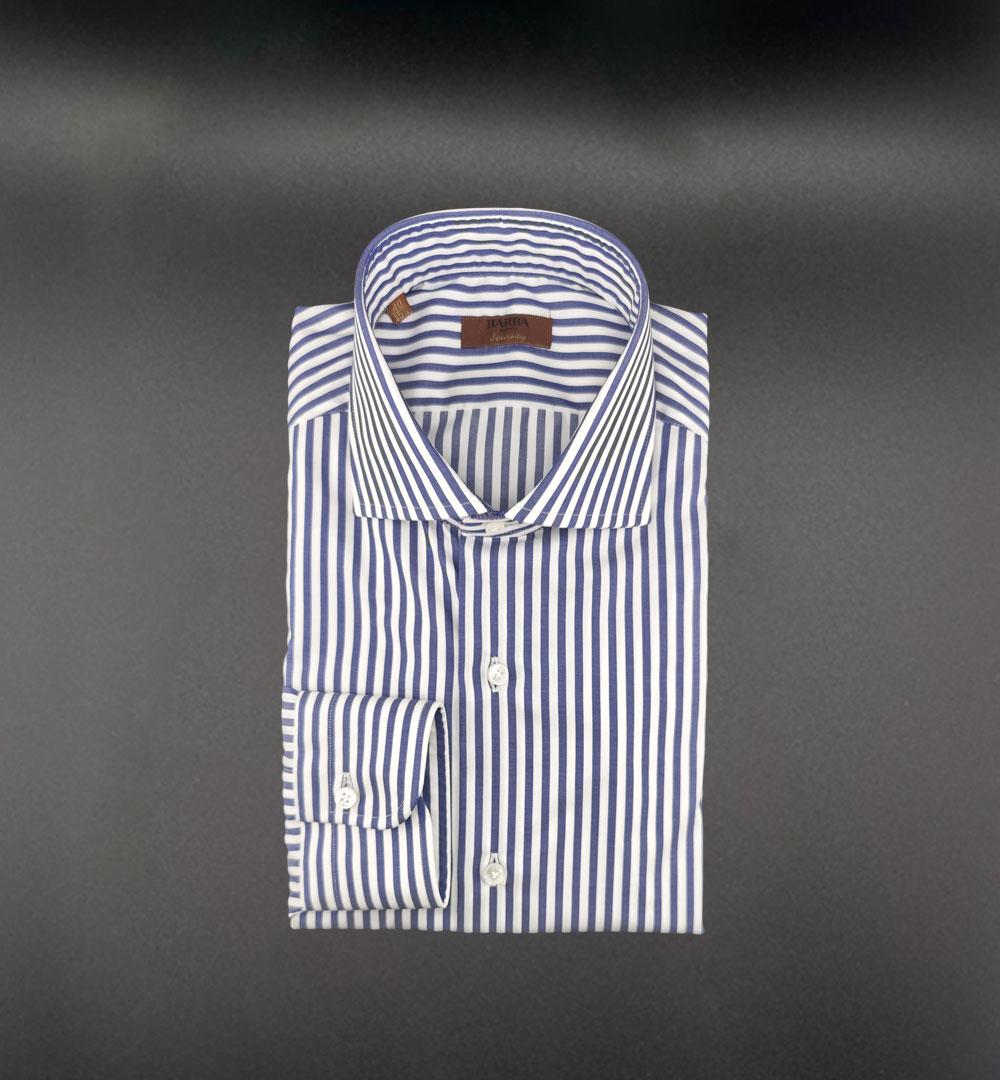Camicia Barba uomo I1U13P0150210 bianca blu I1U13P0150210 0002 RIGA BLU BARBA 
