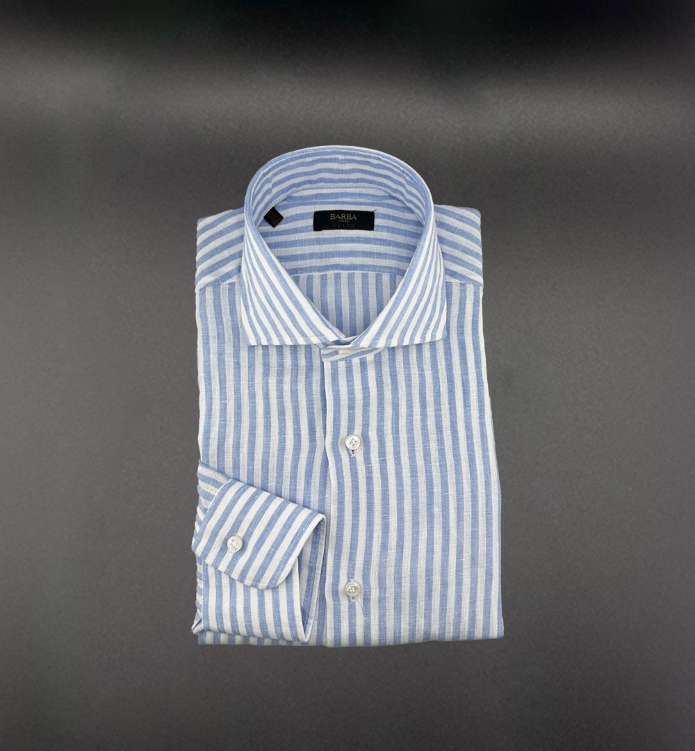 Camicia Barba uomo K1U13P014766 Culto righe bluette<BR/><BR/> K1U13P014766 002 BLUETTE BARBA 