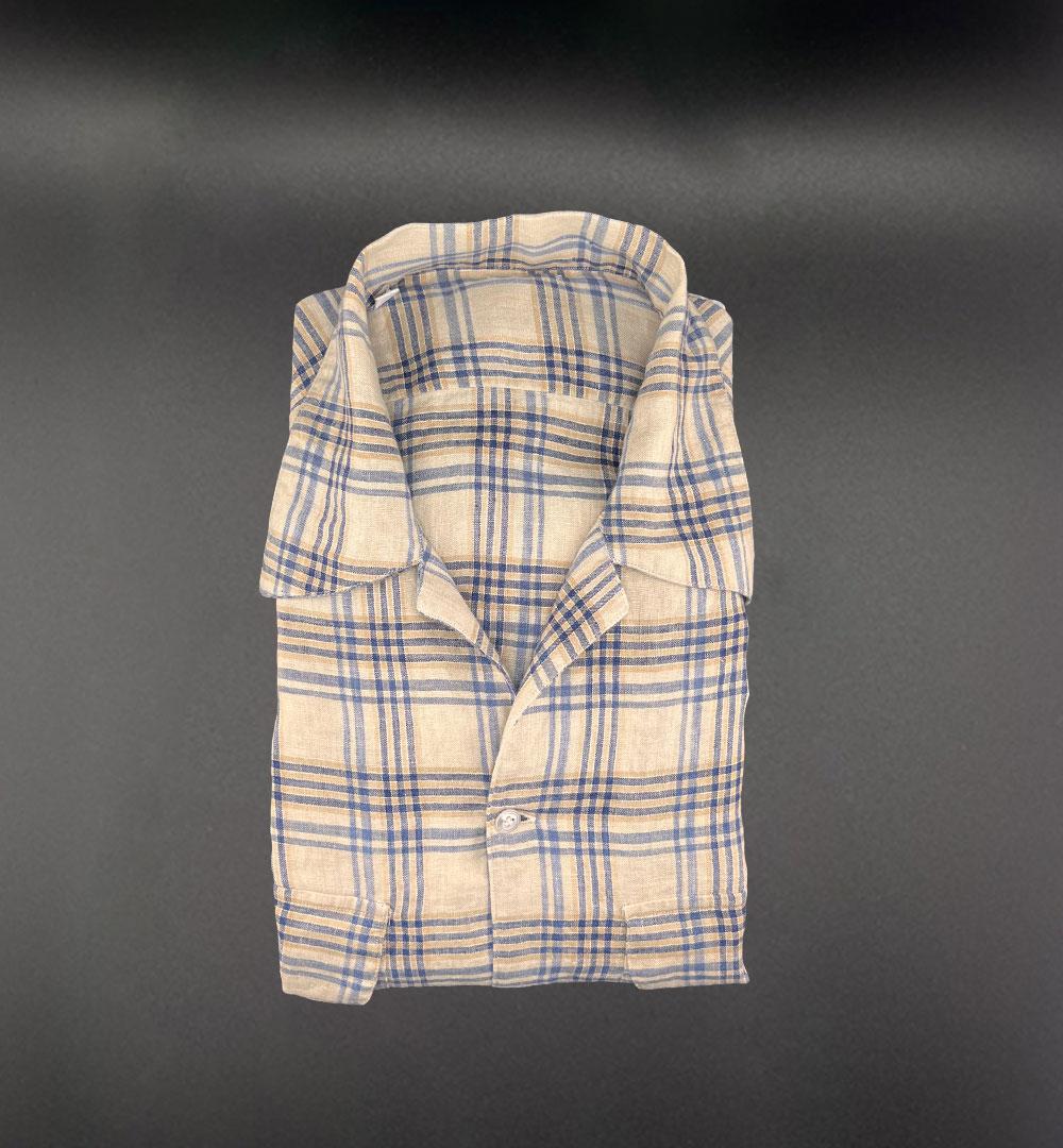 Camicia Giangi x Officine uomo NKO 94095 BLU lino NKO 9409 5 BLU GIANGI 