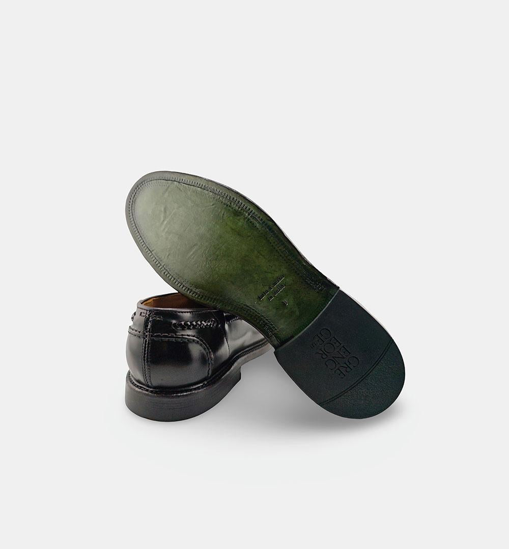 Mocassino GREEN GEORGE uomo 2032 Testa di moro 2032 NAP 340 WASH TRECCINA GREEN GEORGE 