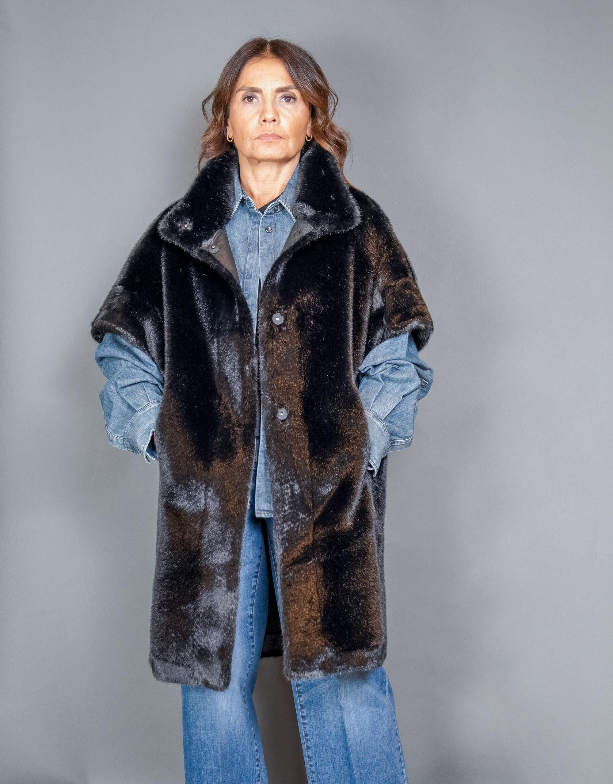 Pelliccia BULLY donna 7446 Nero<BR/> 7446 GILET N BULLY 