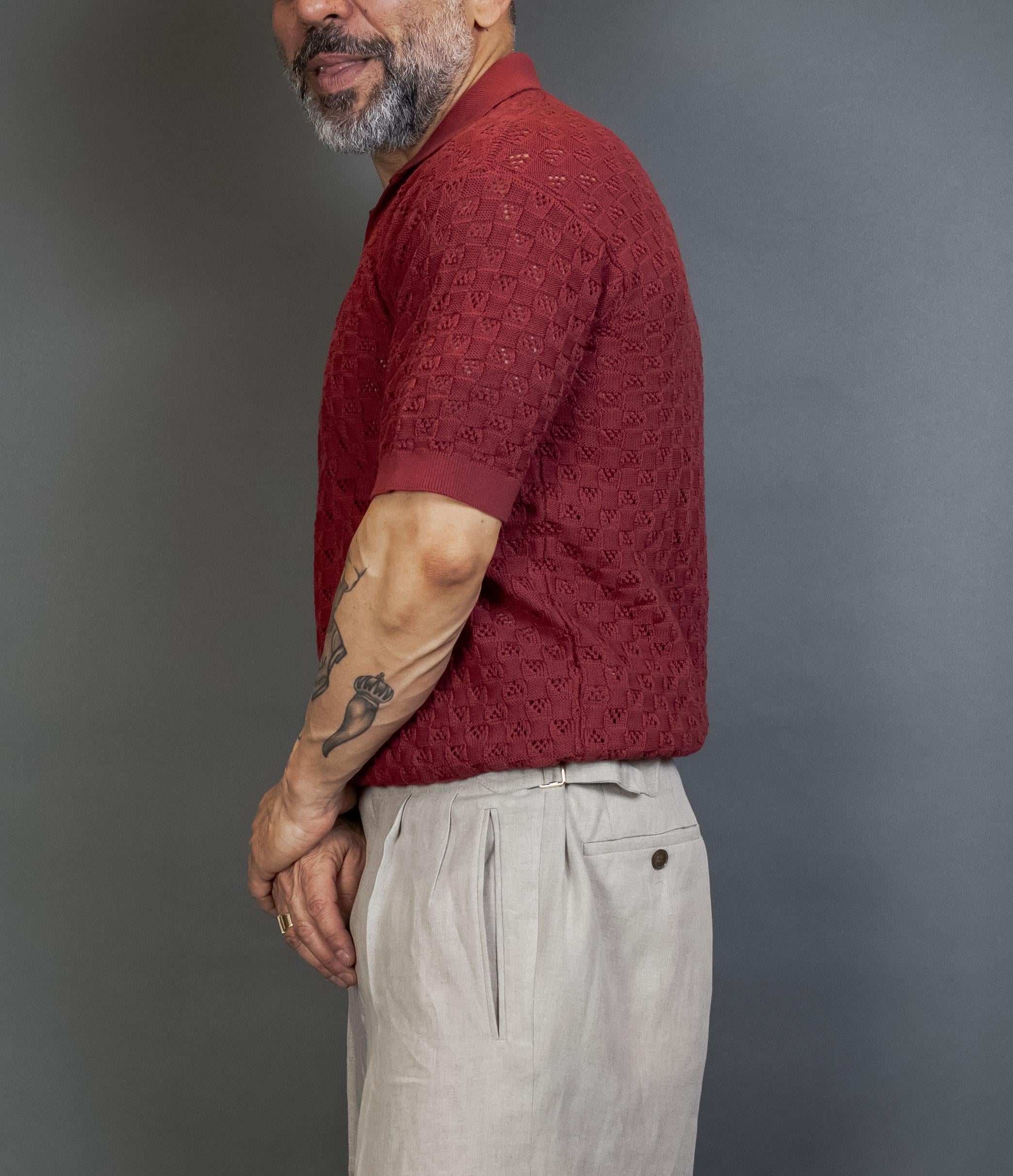 Polo Scaglione uomo UPC071 Square ciliegia UPC071 683 DK CHERRY SCAGLIONE 