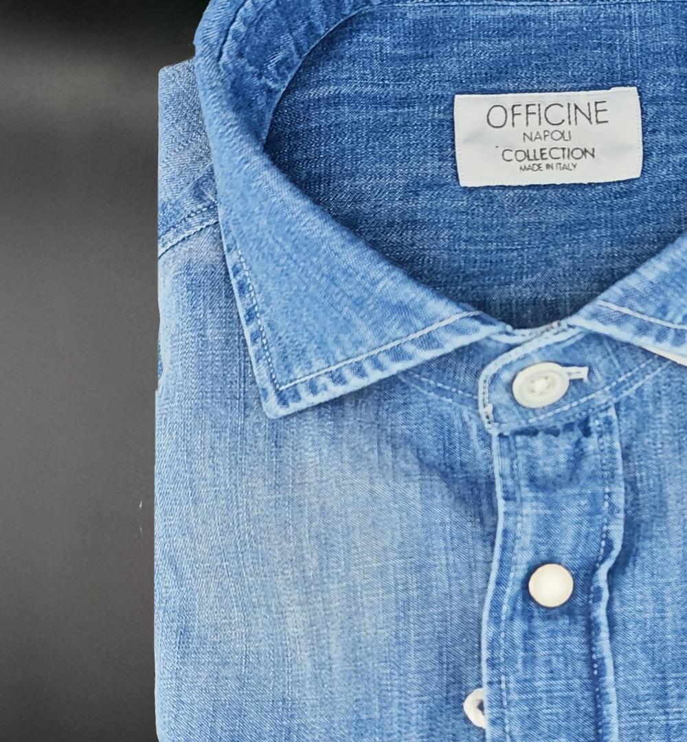 Camicia OFFICINE uomo 2186 Denim 2186 DENIM CHIARO OFFICINE 