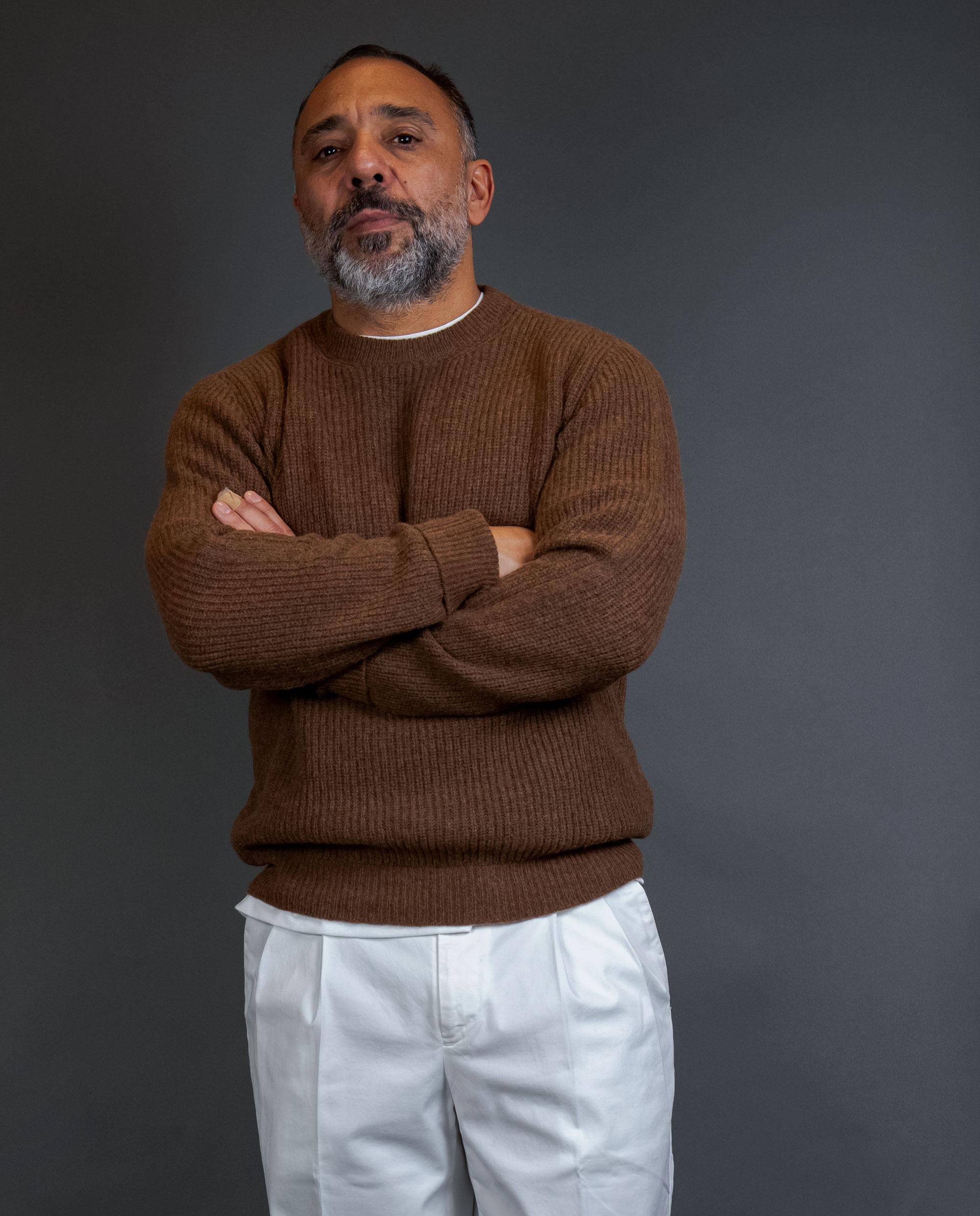 Maglione ROBERTO COLLINA uomo 40101 Tabacco 40101 4007 ROBERTO COLLINA 