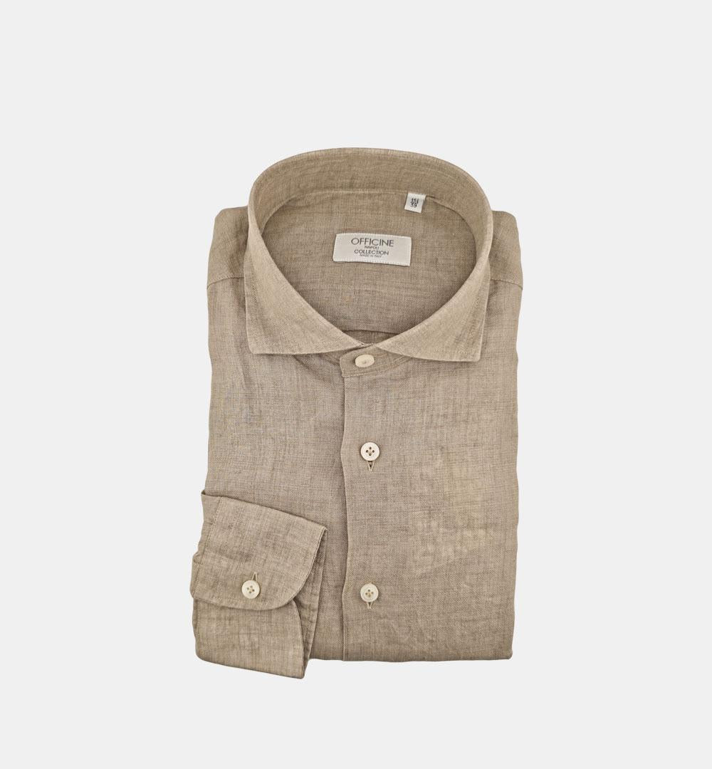 Camicia Officine uomo  B47189 beige CAMICIA B4718 03 OFFICINE 