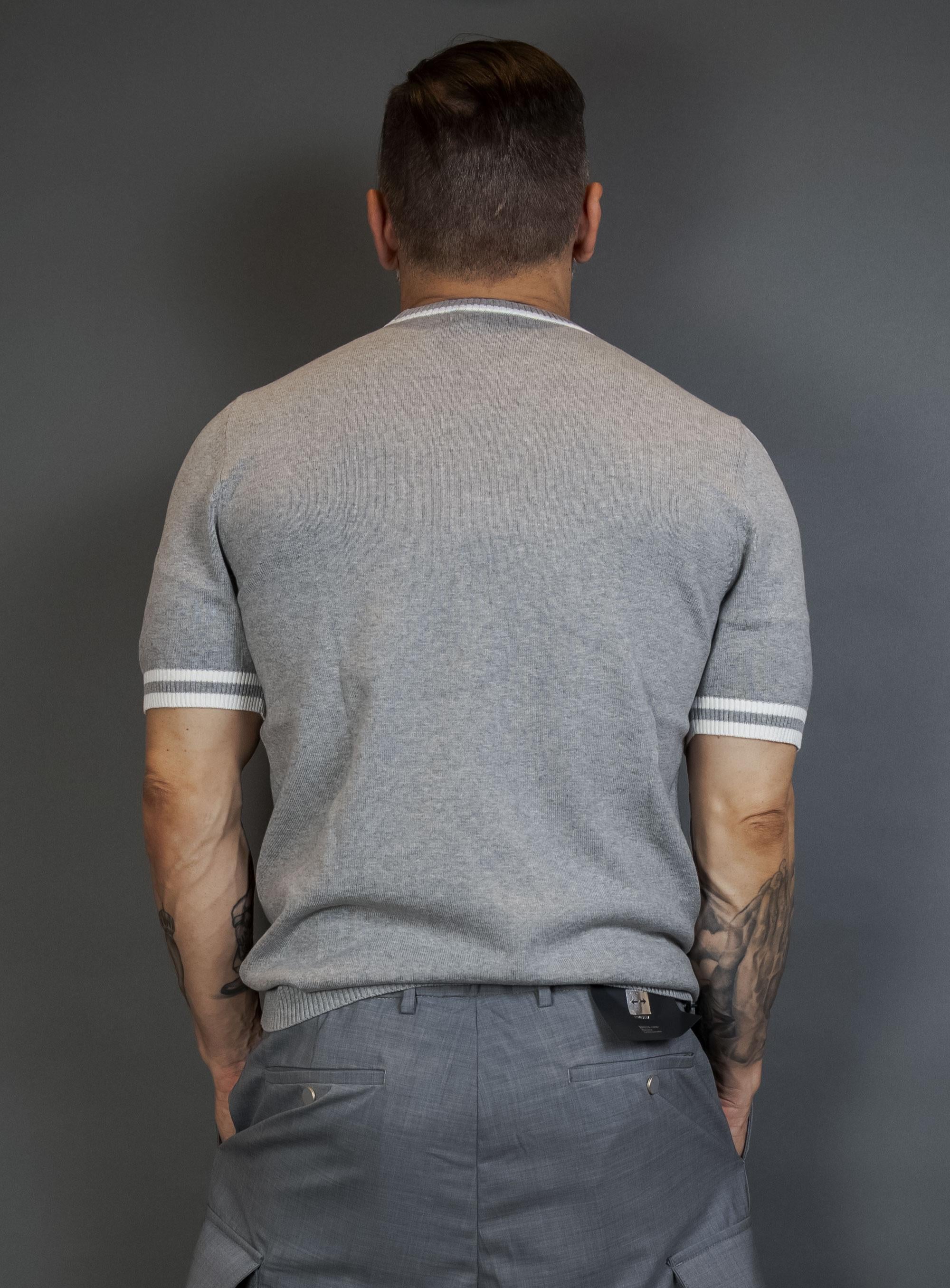 T-shirt Scaglione uomo UPC030 tipping grigia UPC030 019 MEL GREY MILK SCAGLIONE 