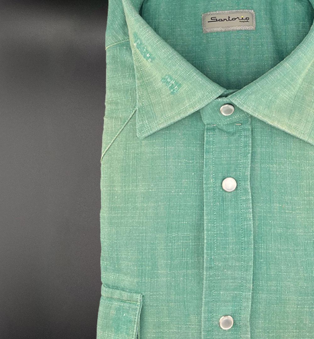 Camicia Sartorio uomo SCC0001SH44610 verde mela SCC0001SH44610 100H MELA SARTORIO 