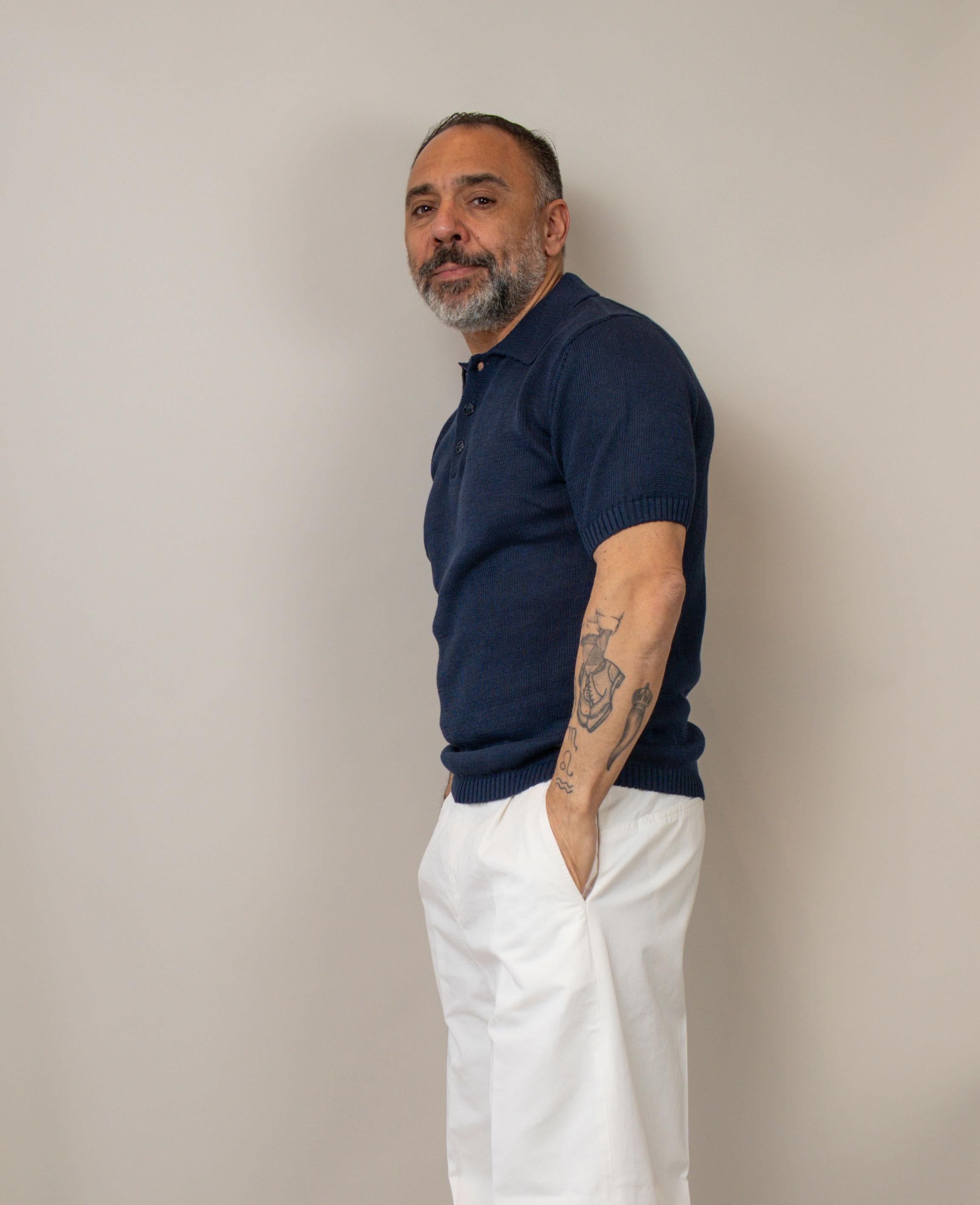 Polo Daniele Fiesoli uomo 3082 blu denim POLO 3082 MC 024 DANIELE FIESOLI 