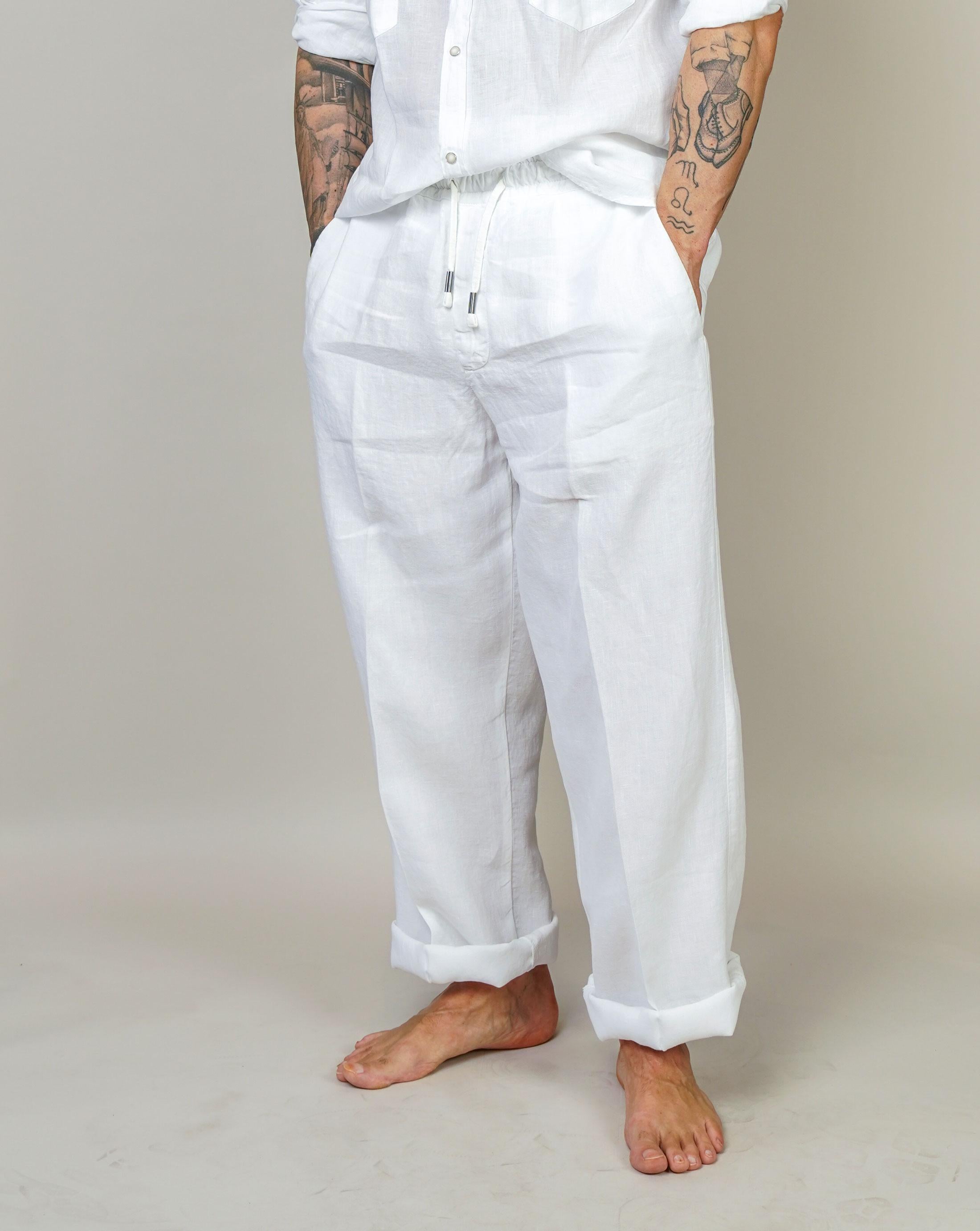 Pantalone Inlinum uomo Pajama bianco PAJAMA TROPEA PANTS BIANCO INLINUM 