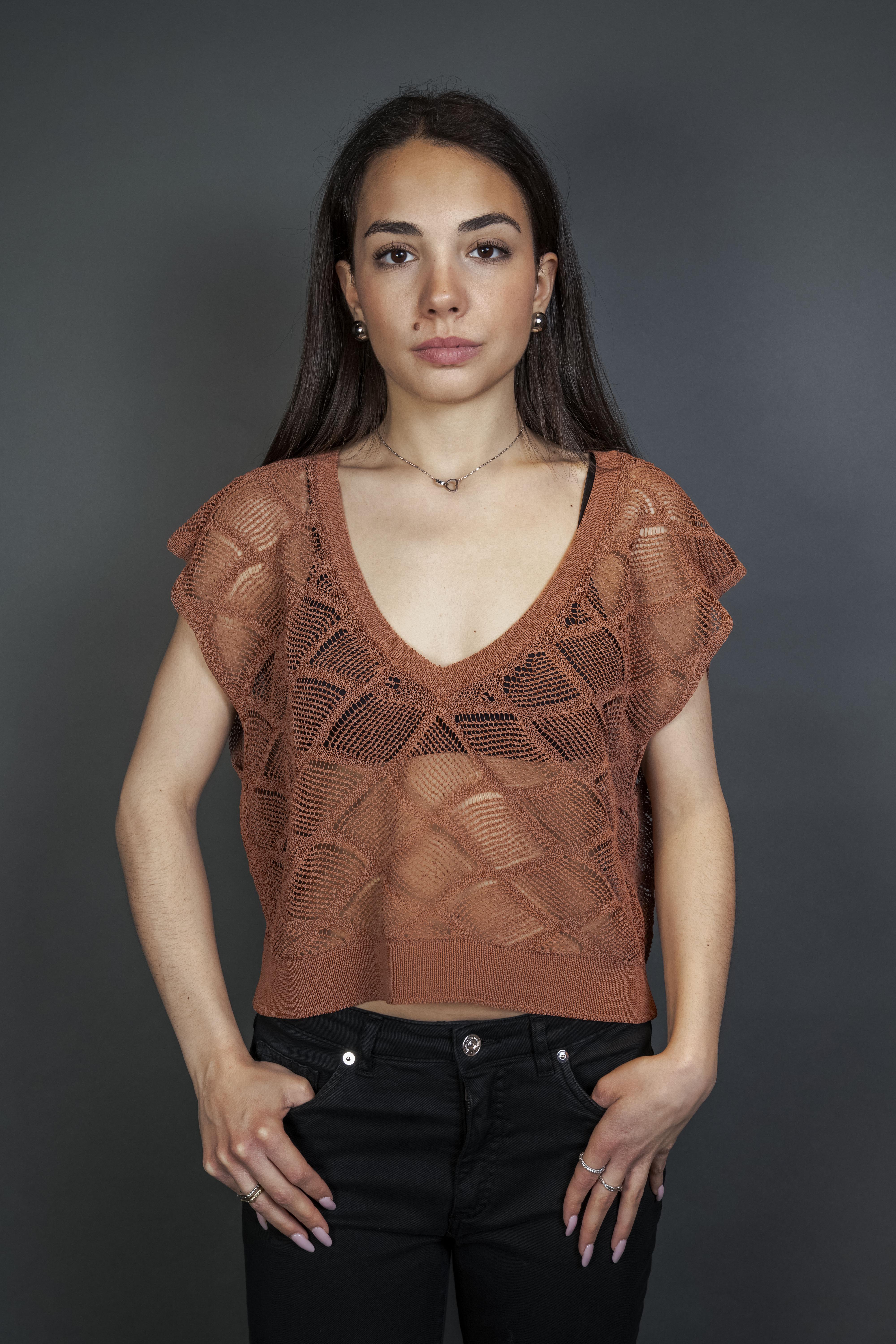 Gilet Daniele Fiesoli Donna 7176 33 tabacco 7176 33 GILET S.V. DANIELE FIESOLI 