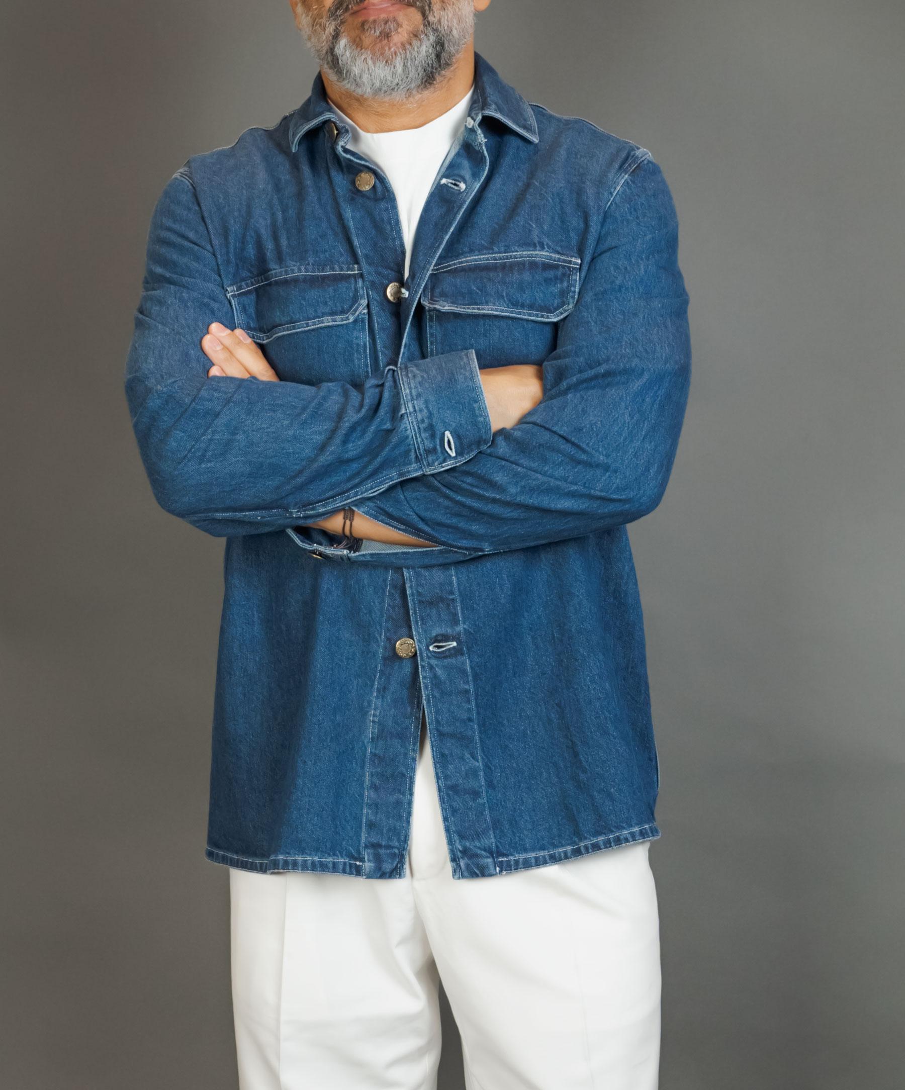 Overshirt GIANGI uomo ROBERTO Denim medio ROBERTO DENIM MEDIO GIANGI X OFFICINE 