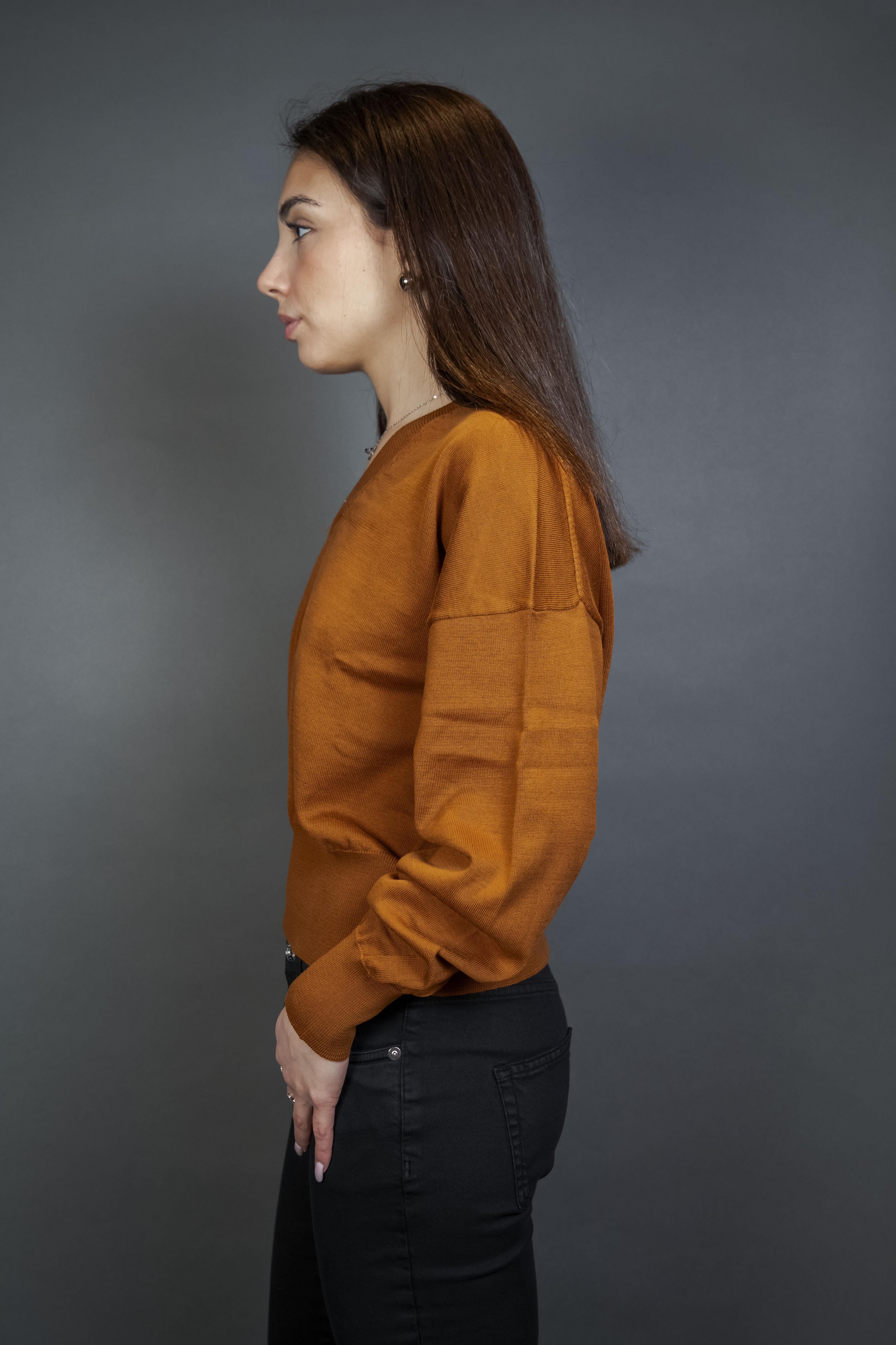 Maglia Daniele Fiesoli Donna 7015 tabacco 7015 33 SCOLLO V DANIELE FIESOLI 
