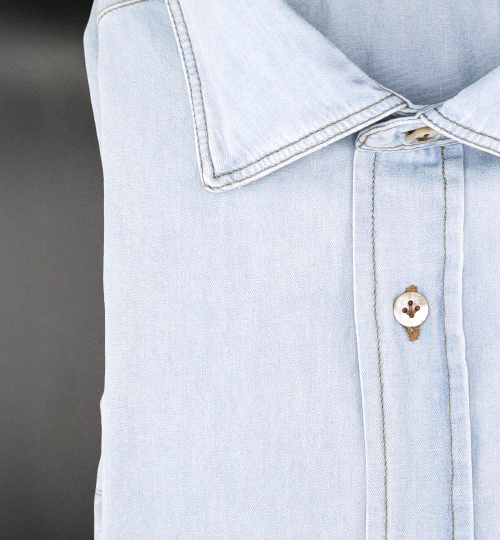 CAMICIA GIANGI X OFFICINE UOMO 9702 01 DENIM CHIARO 9702 01 DENIM CHIARO GIANGI 