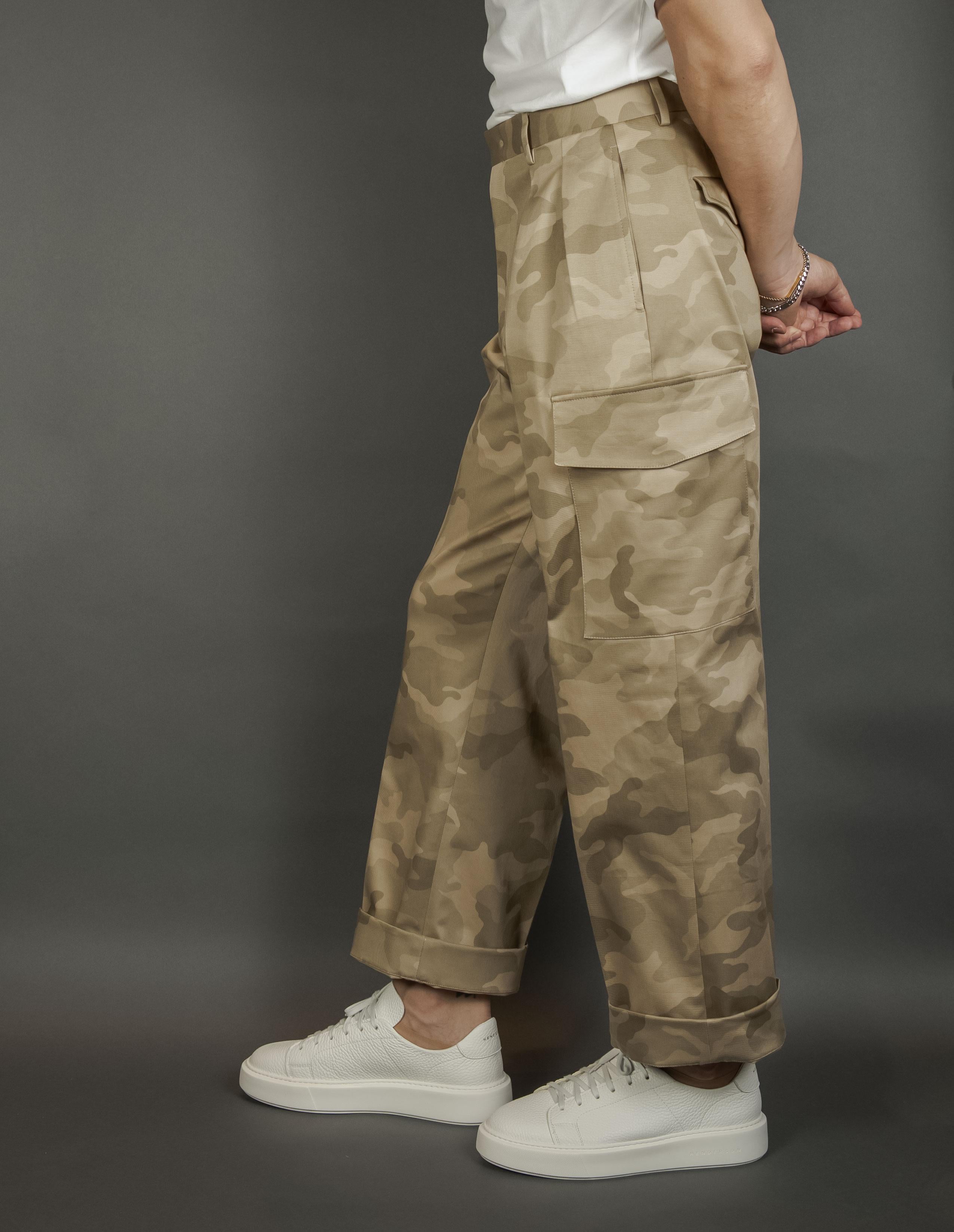 Pantalone Tagliatore uomo P Noble mimetico beige P-NOBLE24 TGT 870003 25E146 A1151 MIMETICO TAGLIATORE 