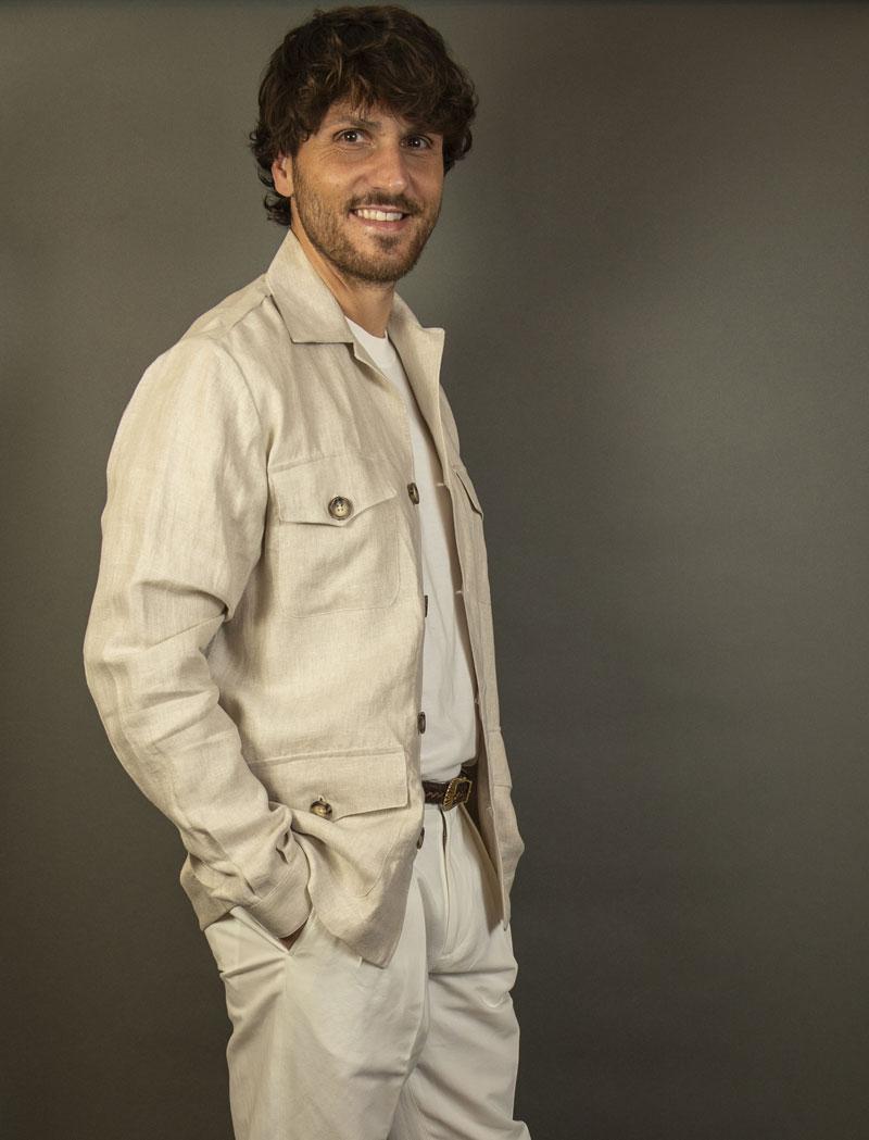 Giacca Giangi uomo Sahariana beige<BR/> SAHARIANA 4 SABBIA GIANGI 