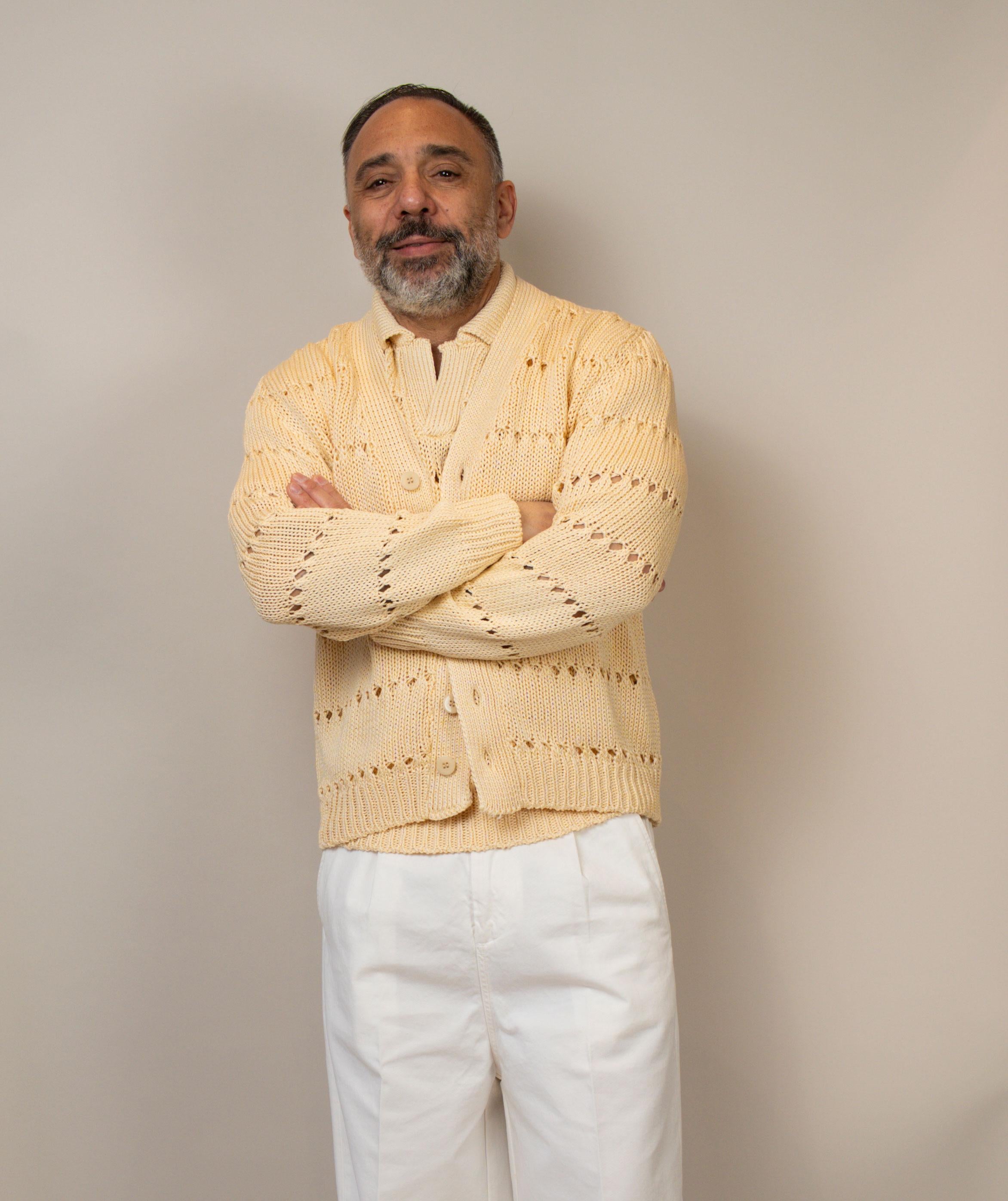 Cardigan Daniele Fiesoli uomo 4070 giallo CARDIGAN 4070 37 DANIELE FIESOLI 