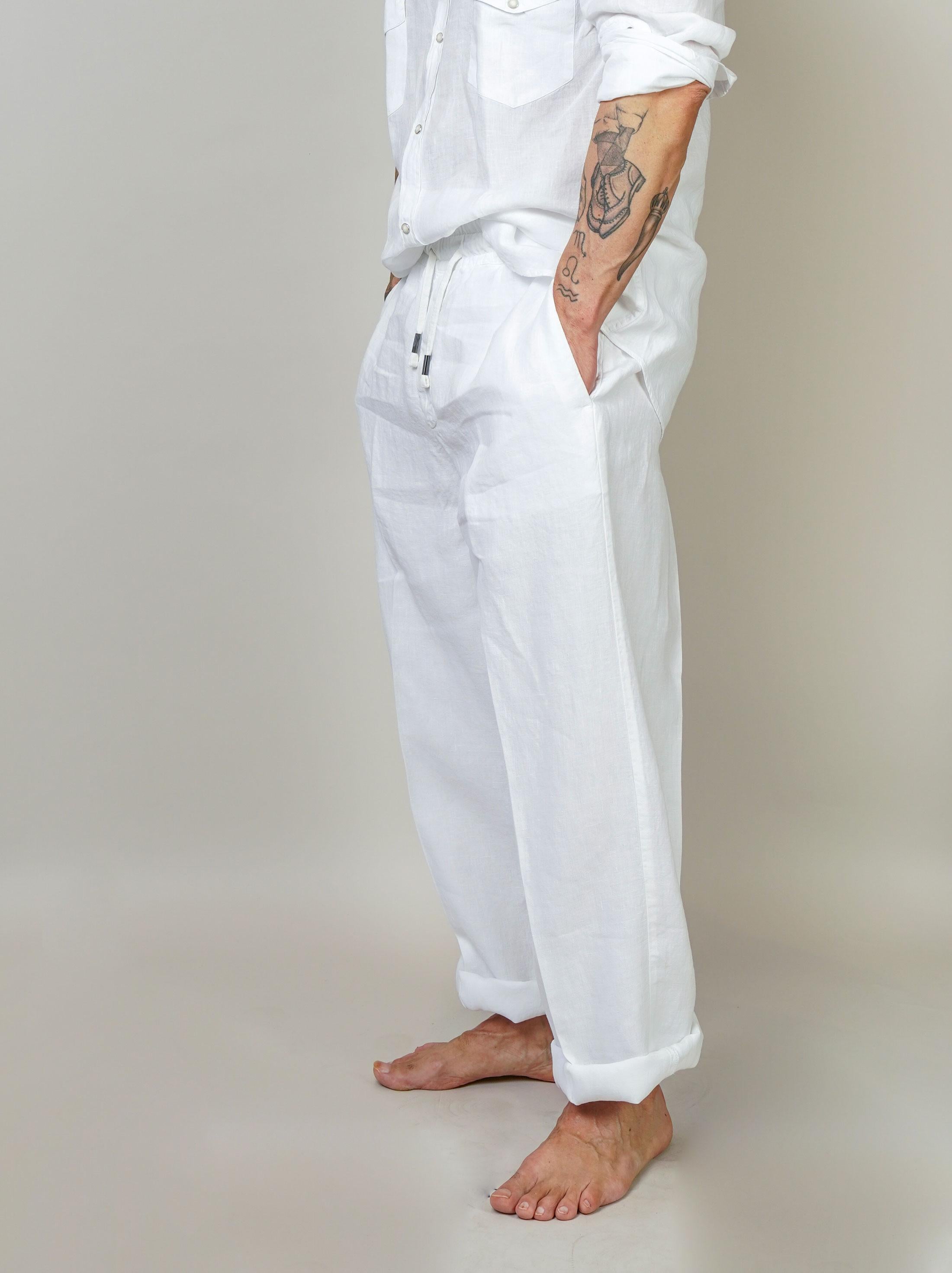 Pantalone Inlinum uomo Pajama bianco PAJAMA TROPEA PANTS BIANCO INLINUM 