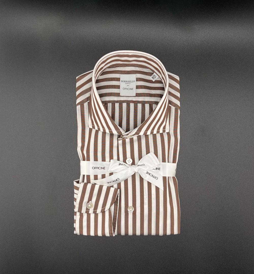 Camicia Borriello x Officine uomo SAVOY475 riga moro SAVOY 481 RIGA MORO BORRIELLO 
