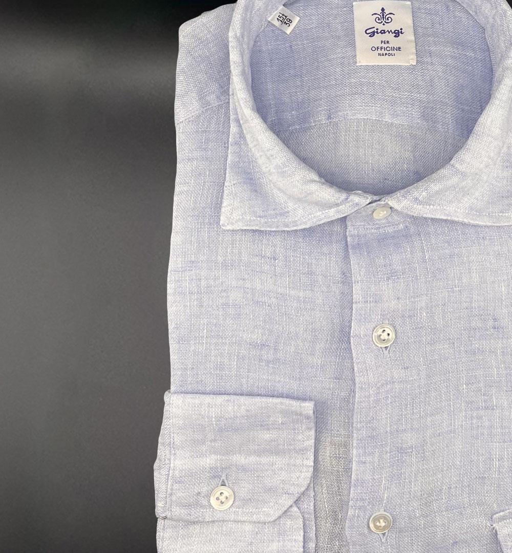 Camicia Giangi x Officine uomo SAHARA 9410 celeste lino SAHARA 9410 3 CELESTE GIANGI 