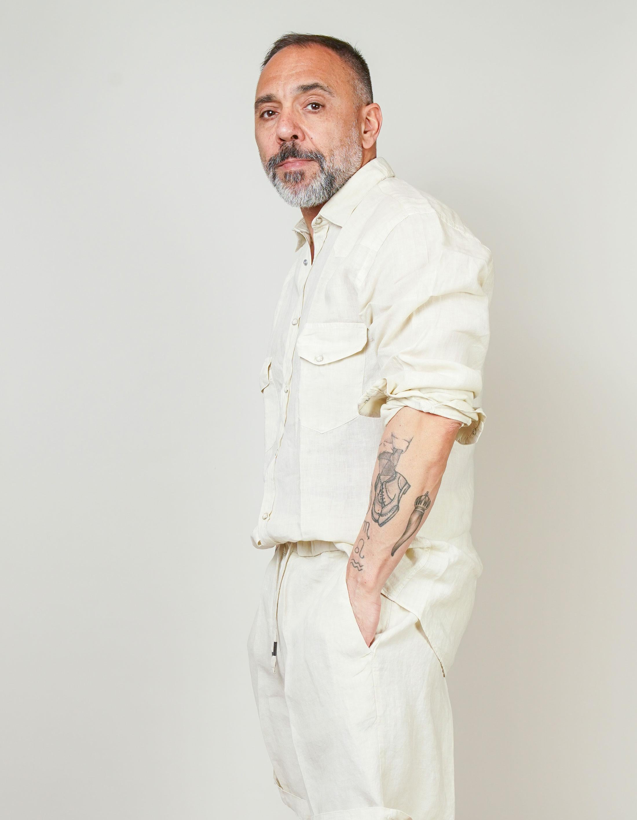 Camicia Inlinum uomo Marck baia tortora MARCK BAIA CIL02 TORTORA INLINUM 