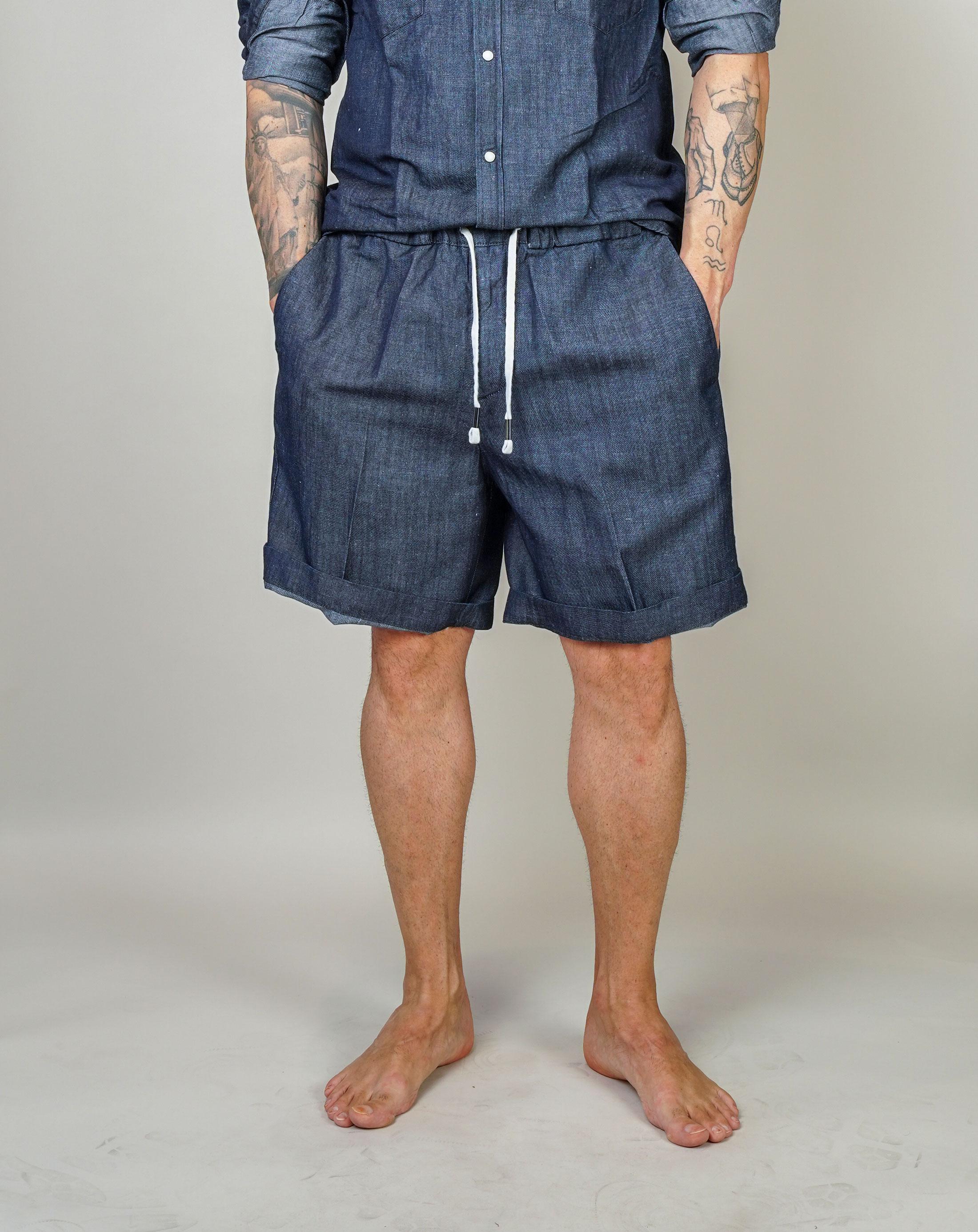 Bermuda Inlinum uomo Pajama denim scuro PAJAMA CORTO CIL18 SS INLINUM 