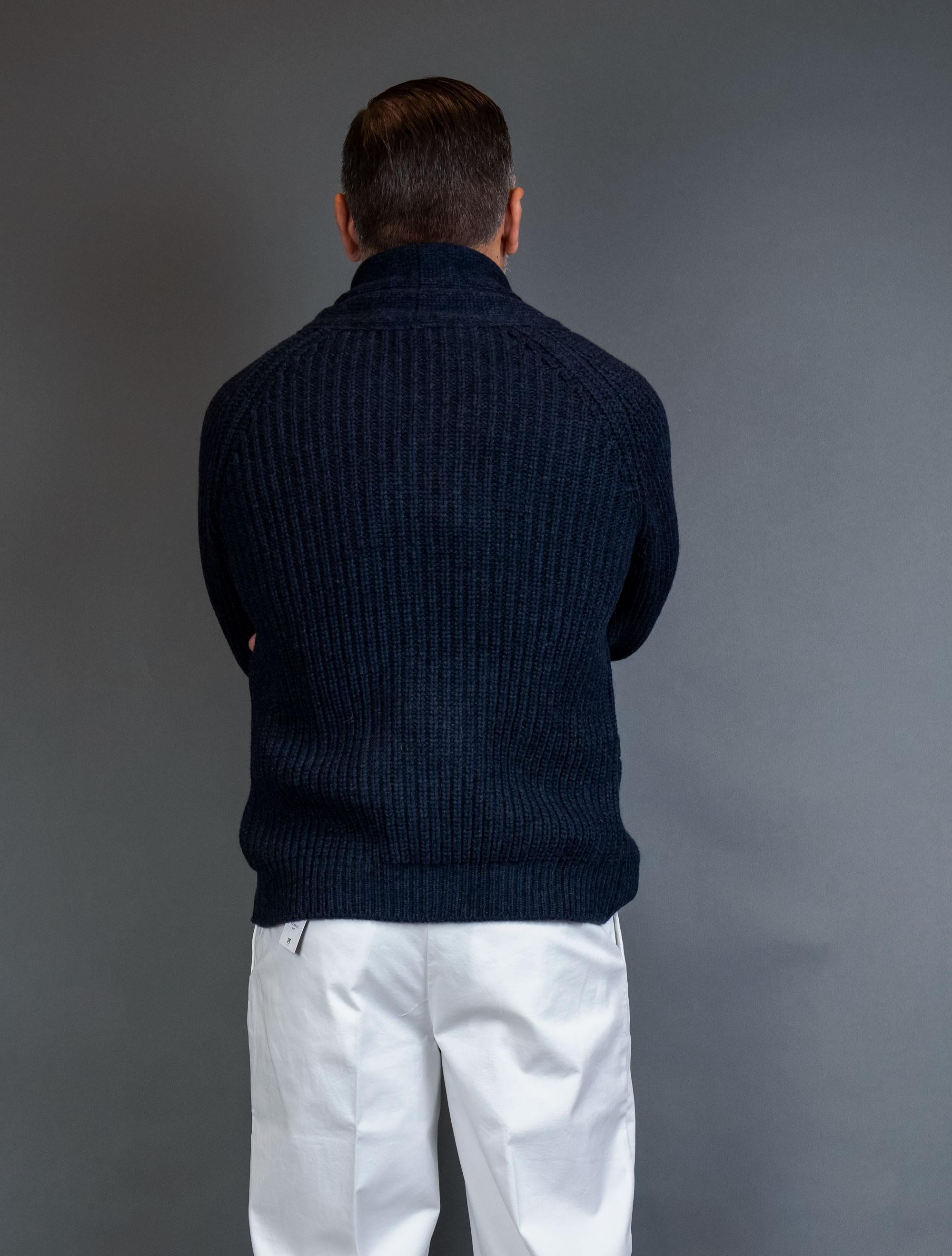 Cardigan Settefili Cashmere uomo CPE5CADP M blu CPE5CADP M BLU SETTEFILI CASHMERE 