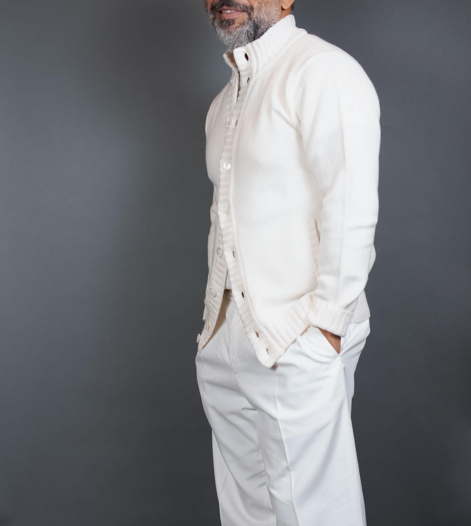 Cardigan Della Ciana uomo 18576 Bianco 18576 ECRU Della Ciana 