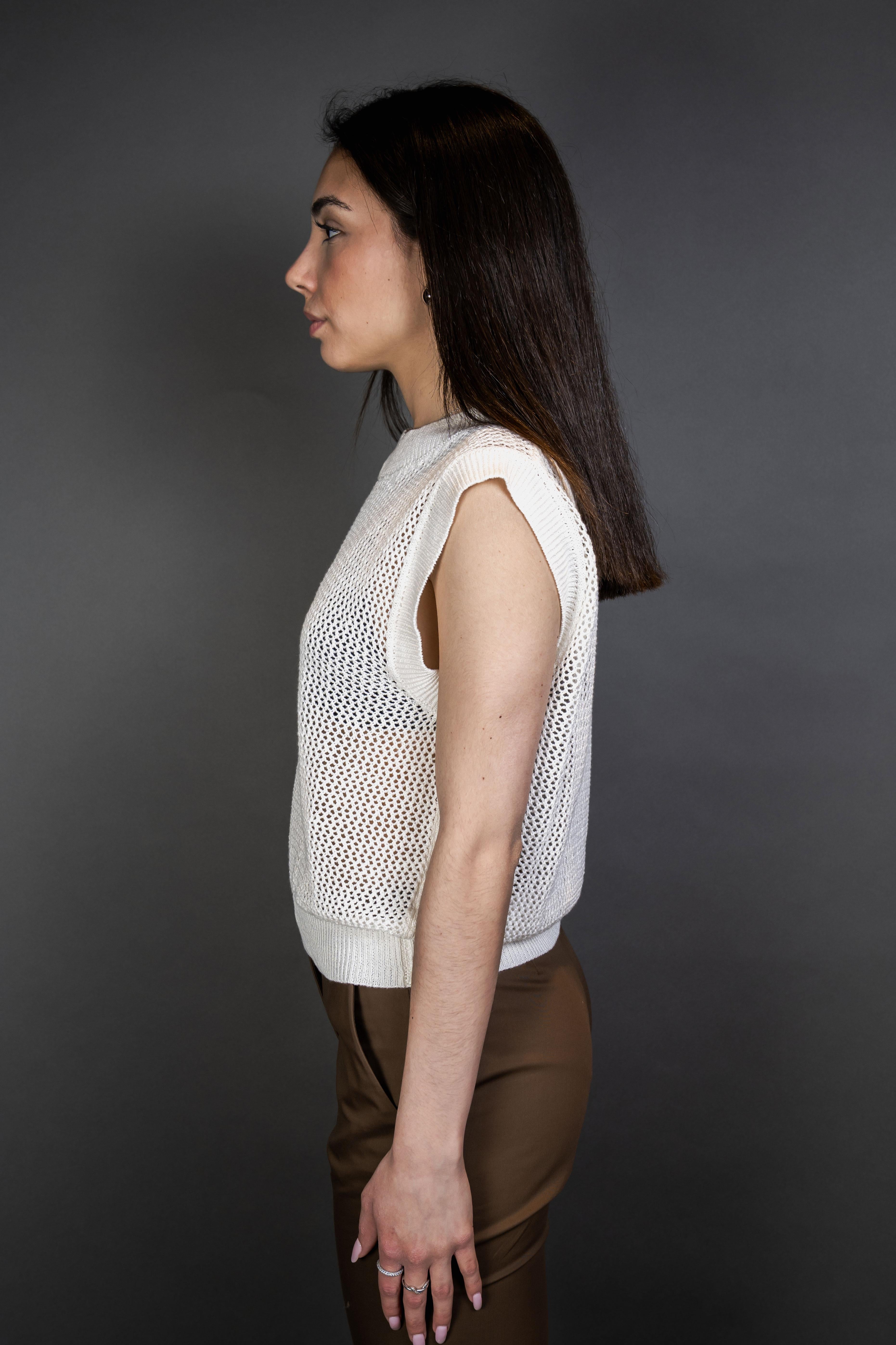 Gilet Daniele Fiesoli Donna 7134 panna 7134 100PARICOLLO DANIELE FIESOLI 