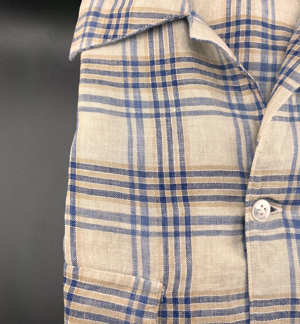 Camicia Giangi x Officine uomo NKO 94095 BLU lino NKO 9409 5 BLU GIANGI 