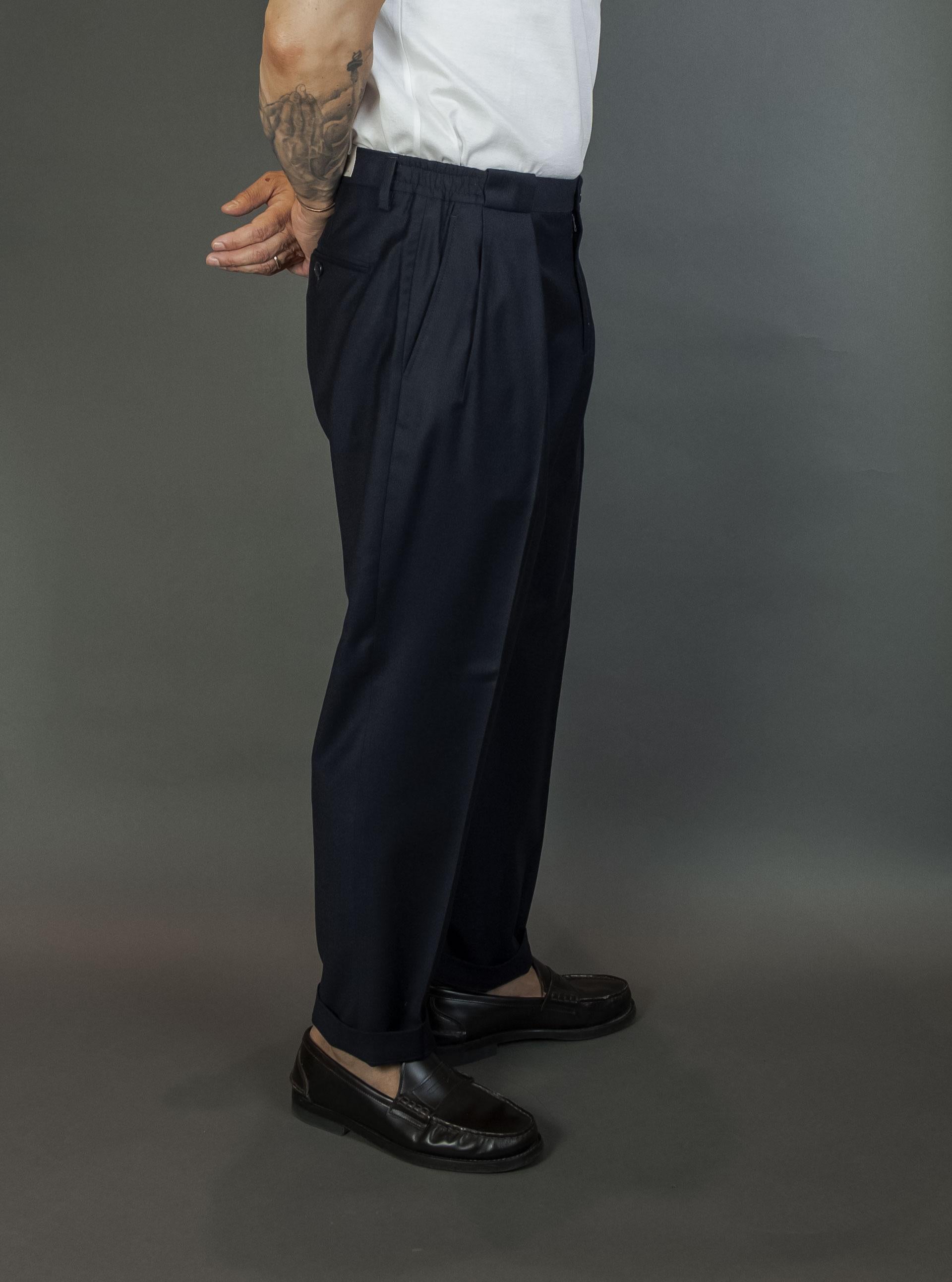 Pantalone Briglia uomo Portobellos blu navy PORTOBELLOS 400120 011 NAVY BRIGLIA 