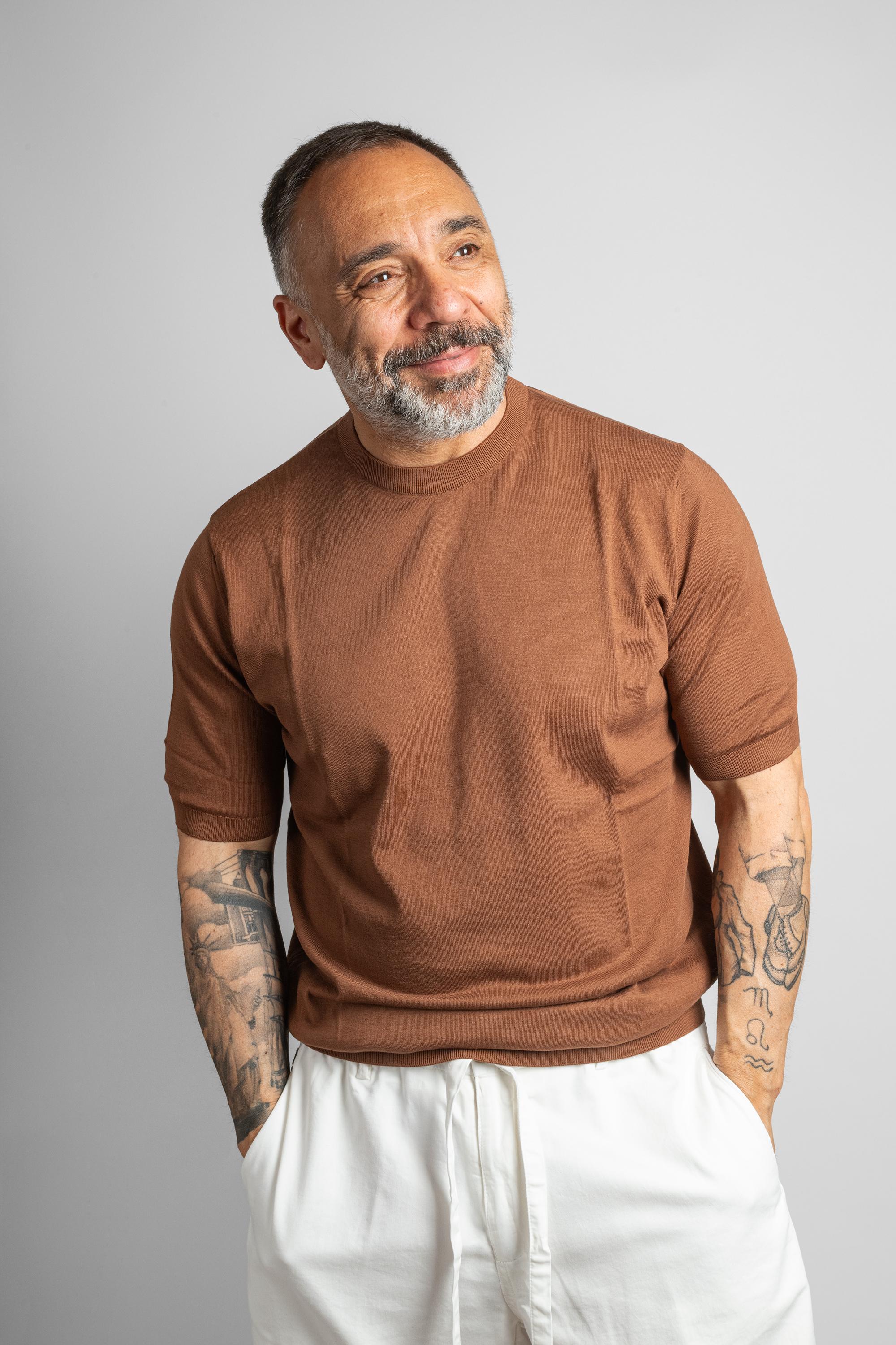 T-shirt FEDELI uomo GIROCOLLO 8014 Tabacco GIROCOLLO 8014 102 FEDELI 