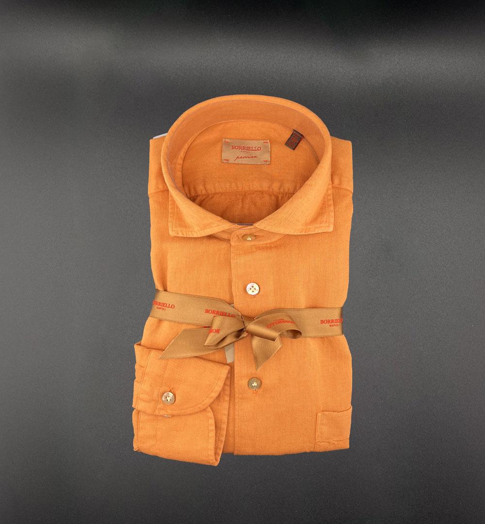 Camicia Borriello uomo 200280 arancio<BR/> 200280 2 ARANCIO BORRIELLO 
