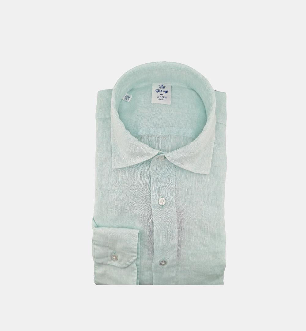 Camicia Giangi uomo Sahara verde acqua <BR/> SAHARA 3 GIANGI 