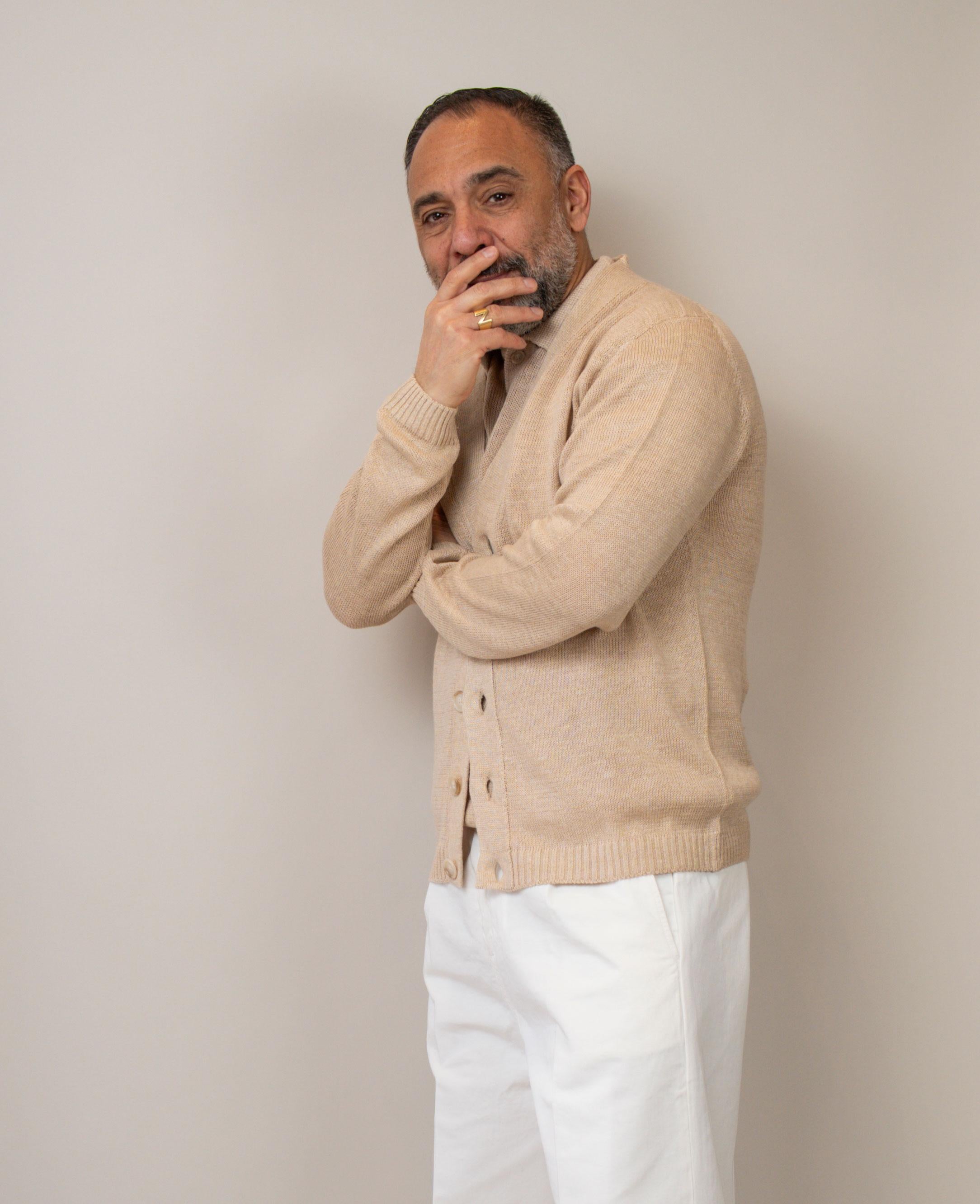 Cardigan Daniele Fiesoli uomo 3080 biscotto CARDIGAN 3080 036 DANIELE FIESOLI 