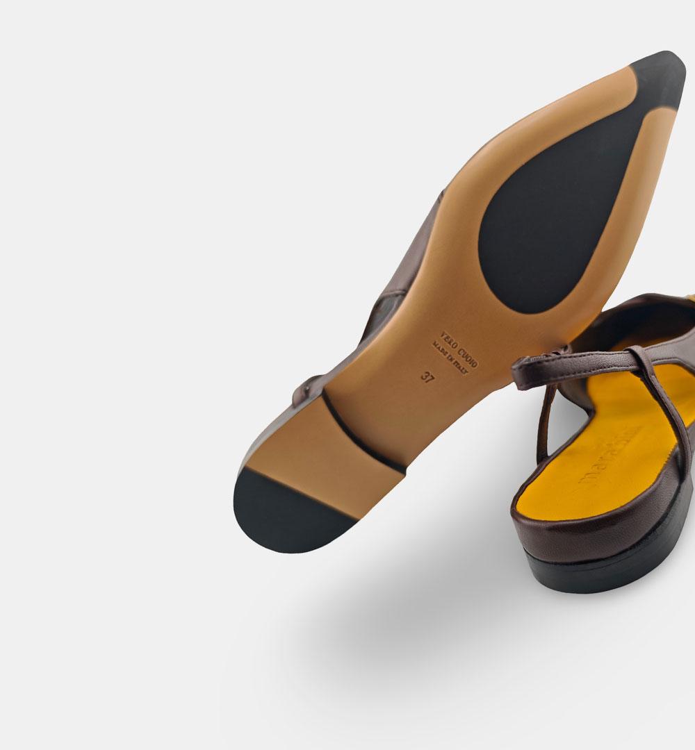 Ballerine Mara Bini donna Z519 Milena Fibbie caffè<BR/> Z519 CHANEL.C MARA BINI 