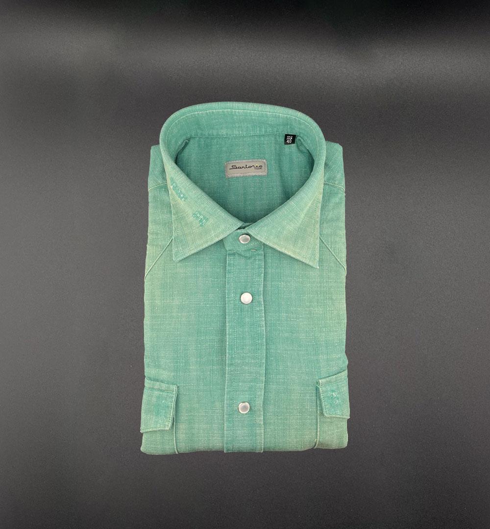 Camicia Sartorio uomo SCC0001SH44610 verde mela SCC0001SH44610 100H MELA SARTORIO 