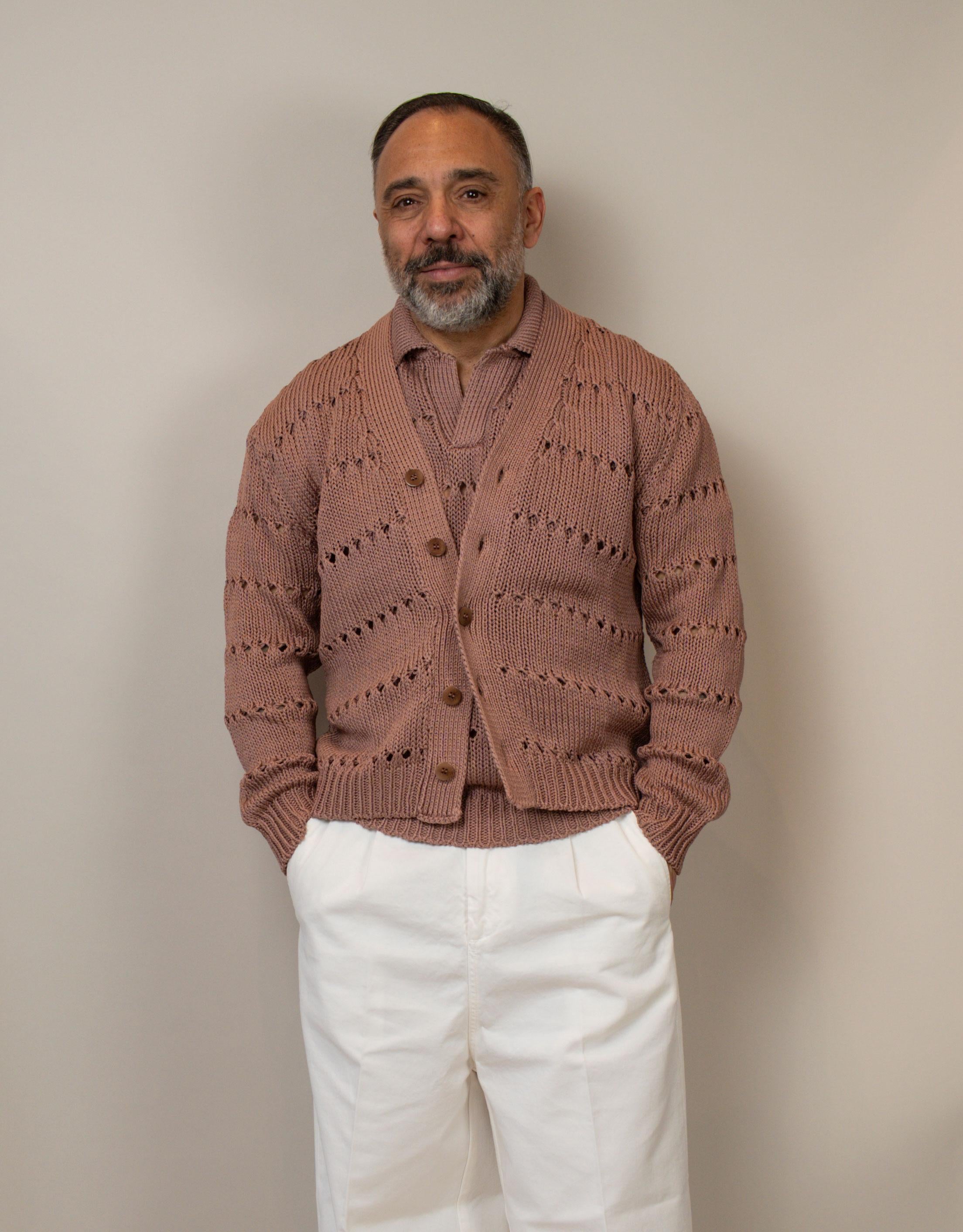 Cardigan Daniele Fiesoli uomo 4070 mattone CARDIGAN 4070 35 DANIELE FIESOLI 