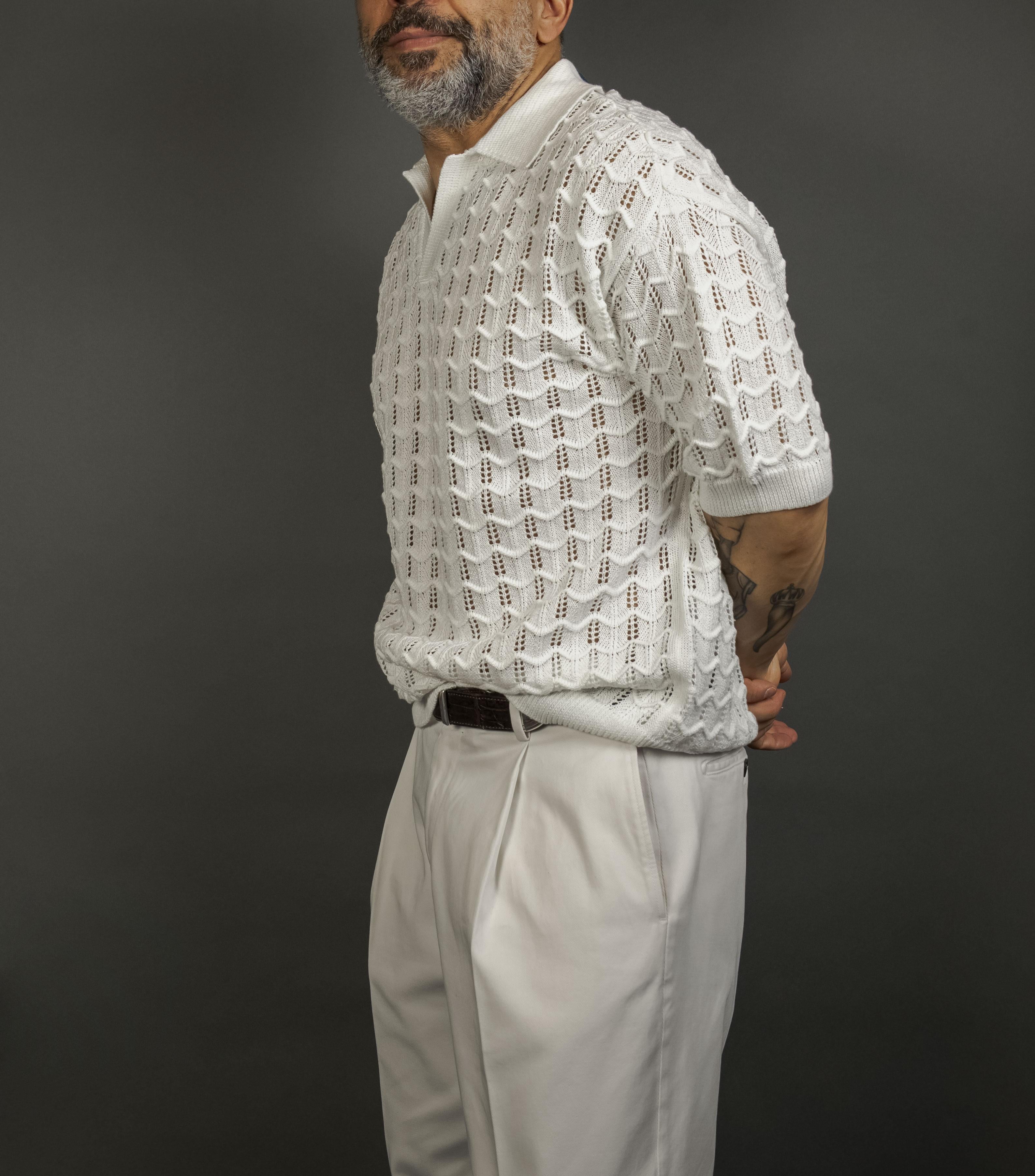 Polo Daniele Fiesoli uomo 2025 bianca 2025 01 BIANCO DANIELE FIESOLI 