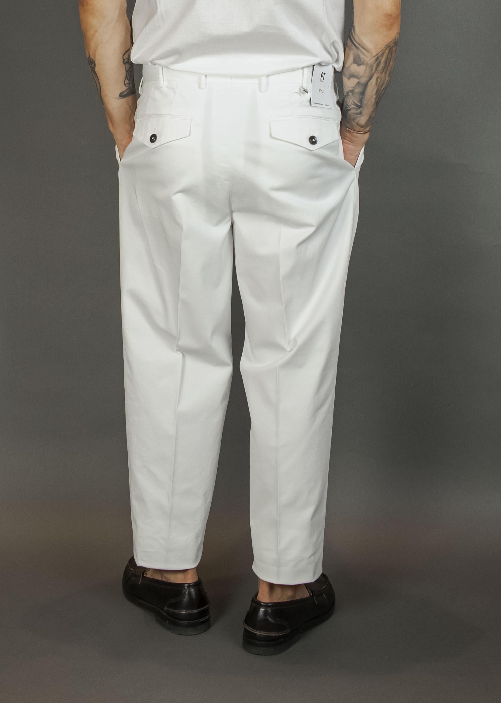Pantalone PT Torino uomo ZTCLZB0CL1NK03 bianco<BR/> ZTCLZB0CL1NK03 Y010 BIANCO PT TORINO 