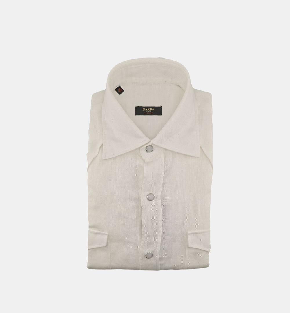 Camicia Barba uomo WSU10P2054260 bianca WSU10P2054260 01 BARBA 