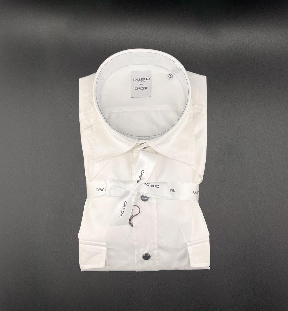Camicia Borriello x Officine uomo 20028 bianca 20028 11 BIANCO BORRIELLO 