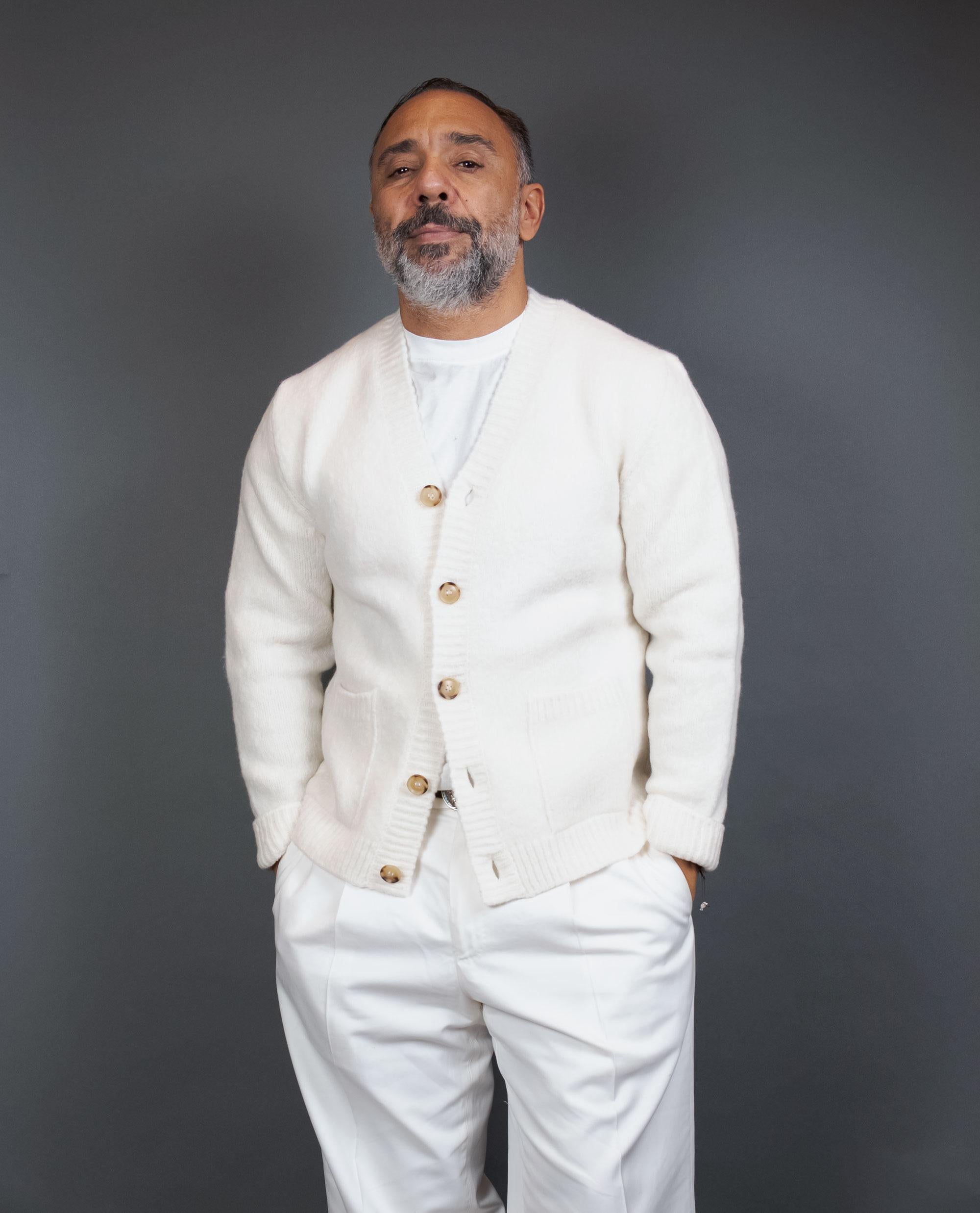 Cardigan SETTEFILI CASHMERE uomo RAVEL6CA Bianco RAVEL6CA VE10 PANNA SETTEFILI CASHMERE 