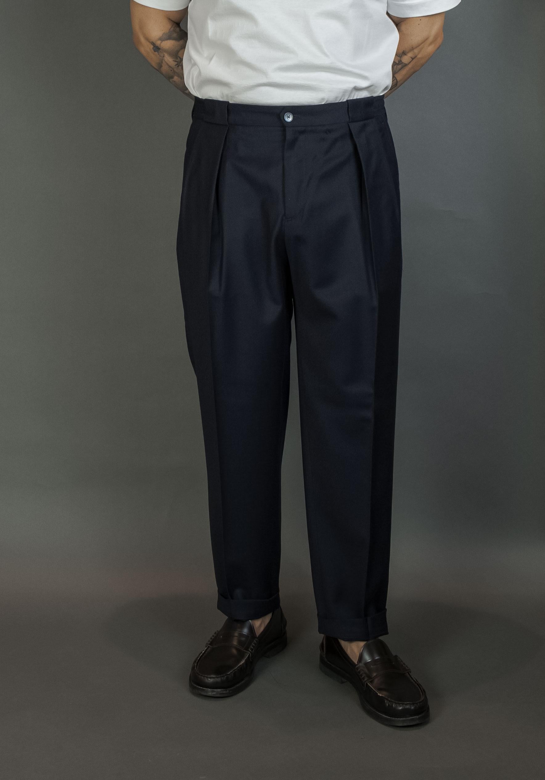 Pantalone Briglia uomo Portobellos blu navy PORTOBELLOS 400120 011 NAVY BRIGLIA 