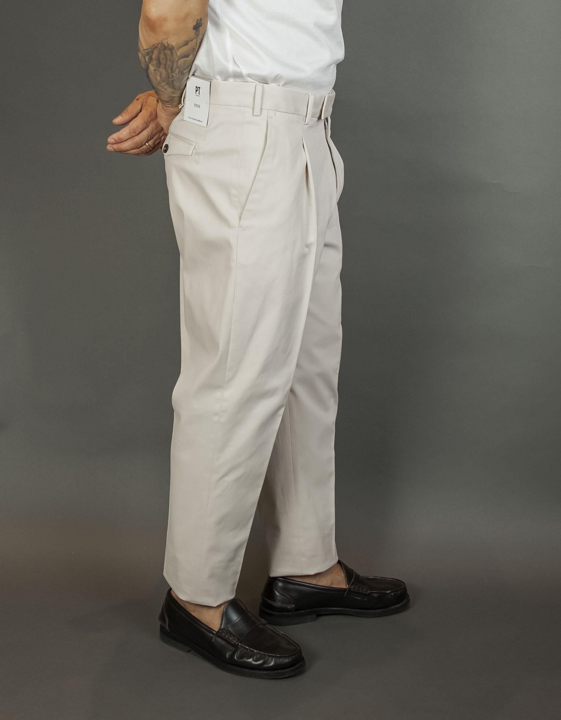 Pantalone PT Torino uomo RSZAZ40FWD SD75 panna <BR/> RSZAZ40FWD SD75 0020 PANNA PT TORINO 