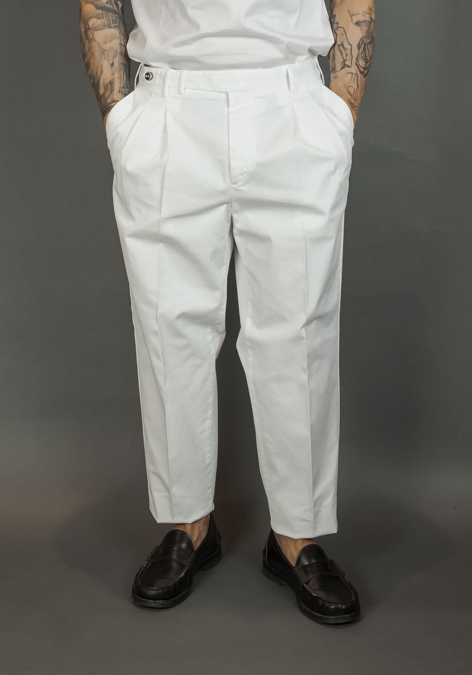 Pantalone PT Torino uomo ZTCLZB0CL1NK03 bianco<BR/> ZTCLZB0CL1NK03 Y010 BIANCO PT TORINO 