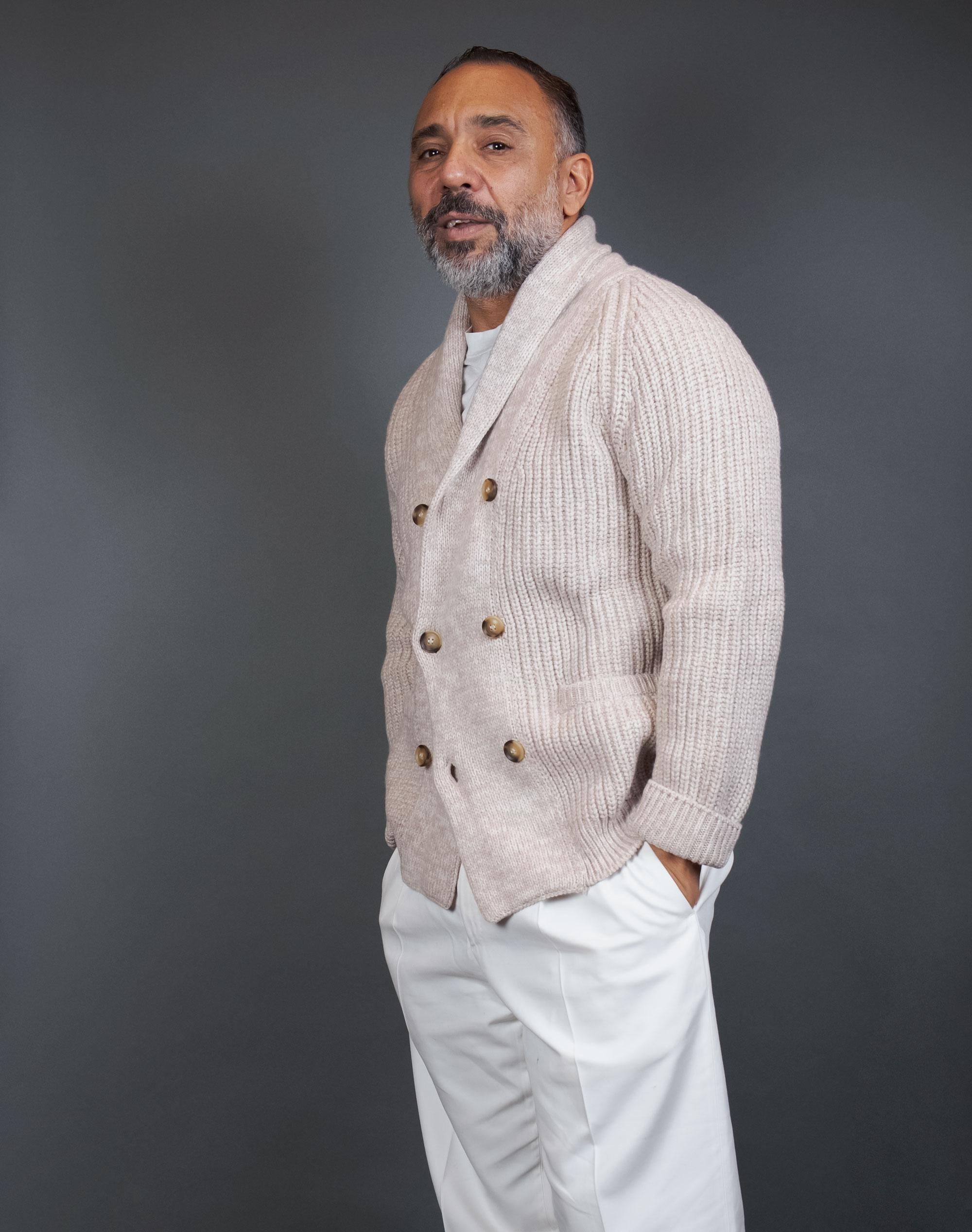 Cardigan Settefili Cashmere uomo CPE5CADP M beige CPE5CADP M CORDA SETTEFILI CASHMERE 