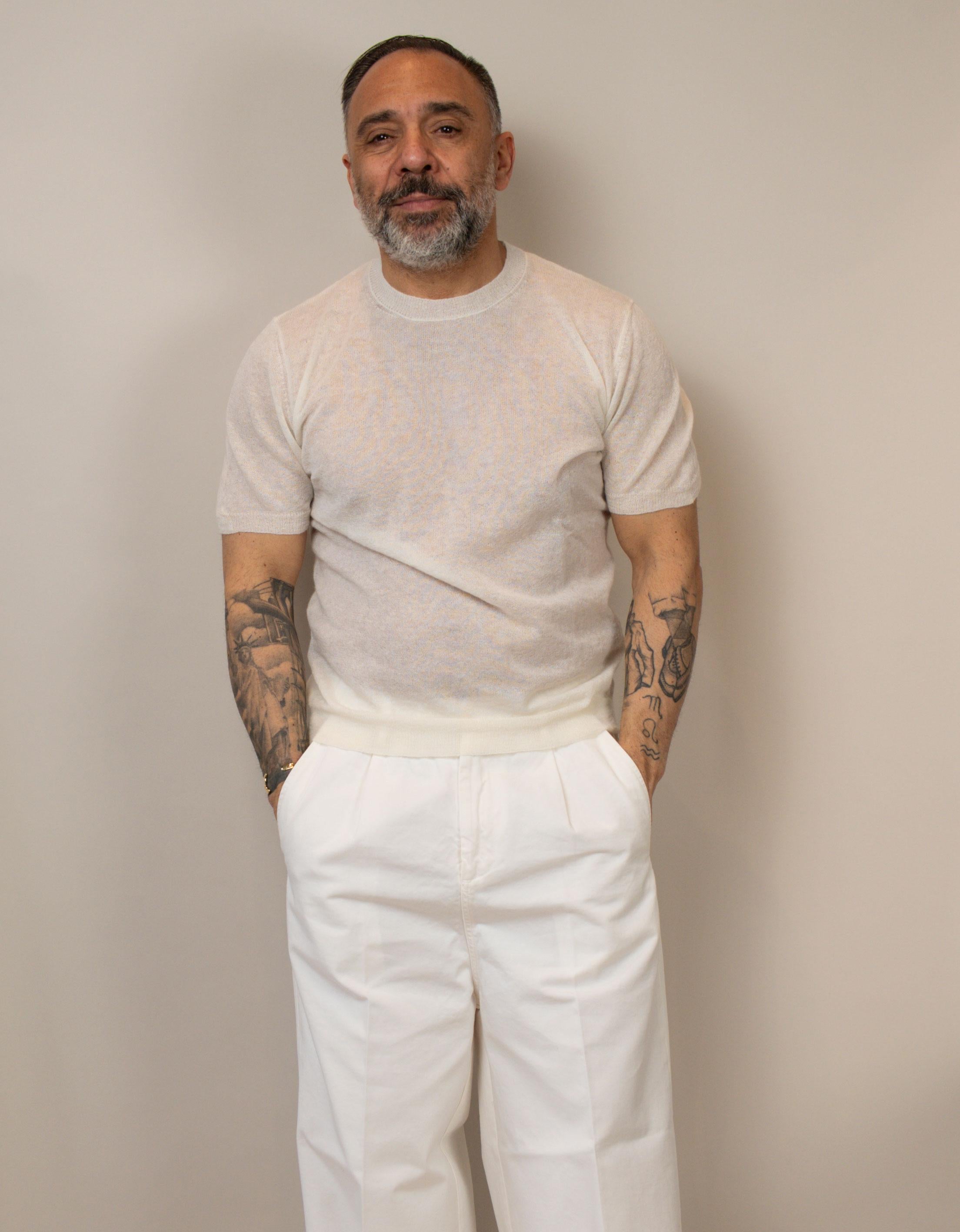 T-shirt Scaglione uomo 071 latte T-SHIRT 071 101 SCAGLIONE 